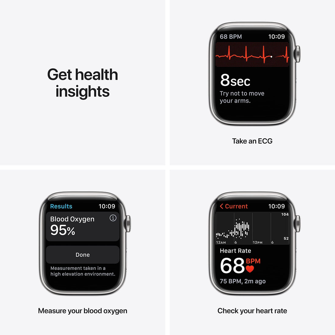 Apple Watch Series 7 (GPS, 41mm) Starlight Aluminum Case with Starlight Sport Band, Regular (Renewed)