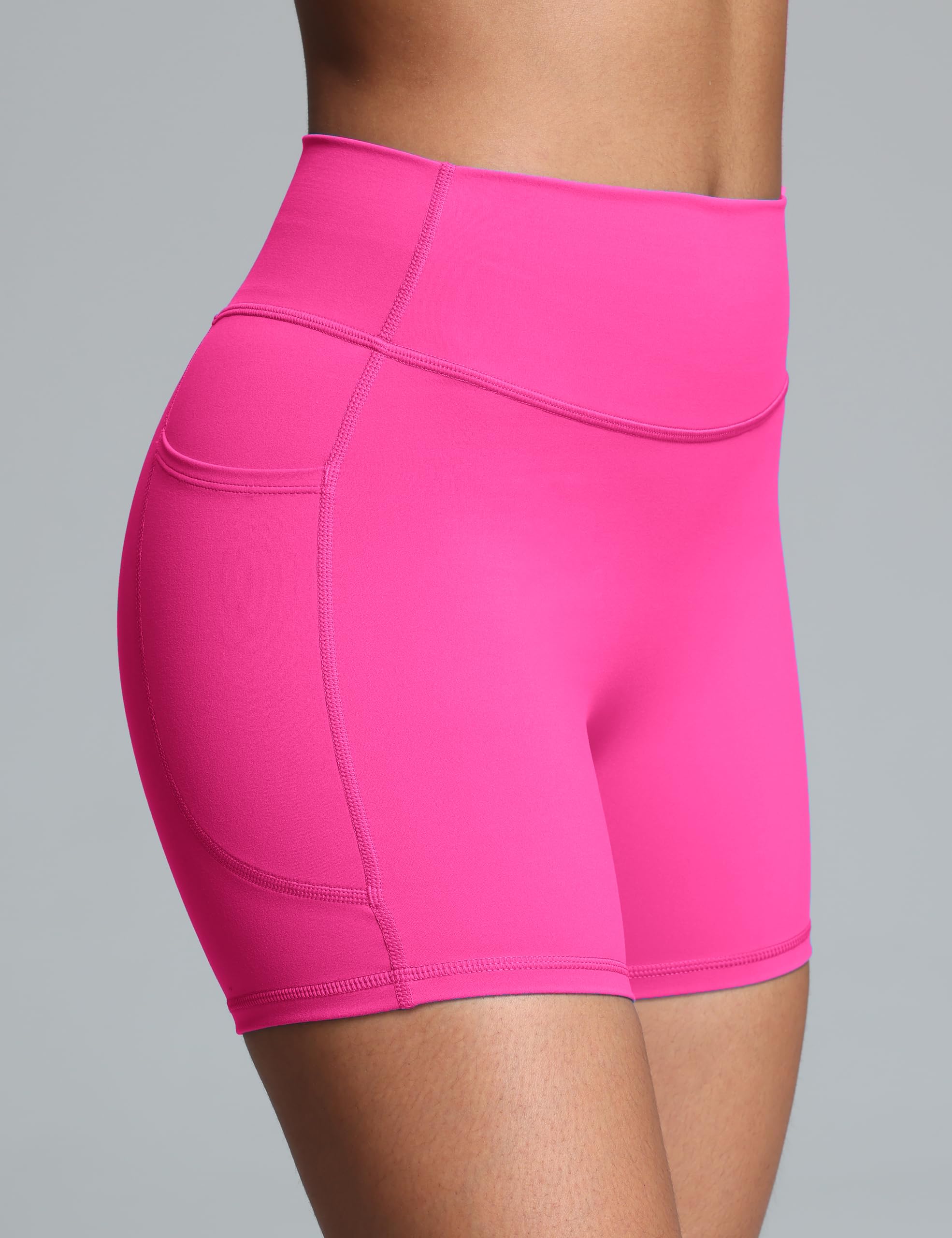 Olmlmt Biker Shorts Women 4.5" with Pockets High Waisted Spandex Yoga Workout Shorts