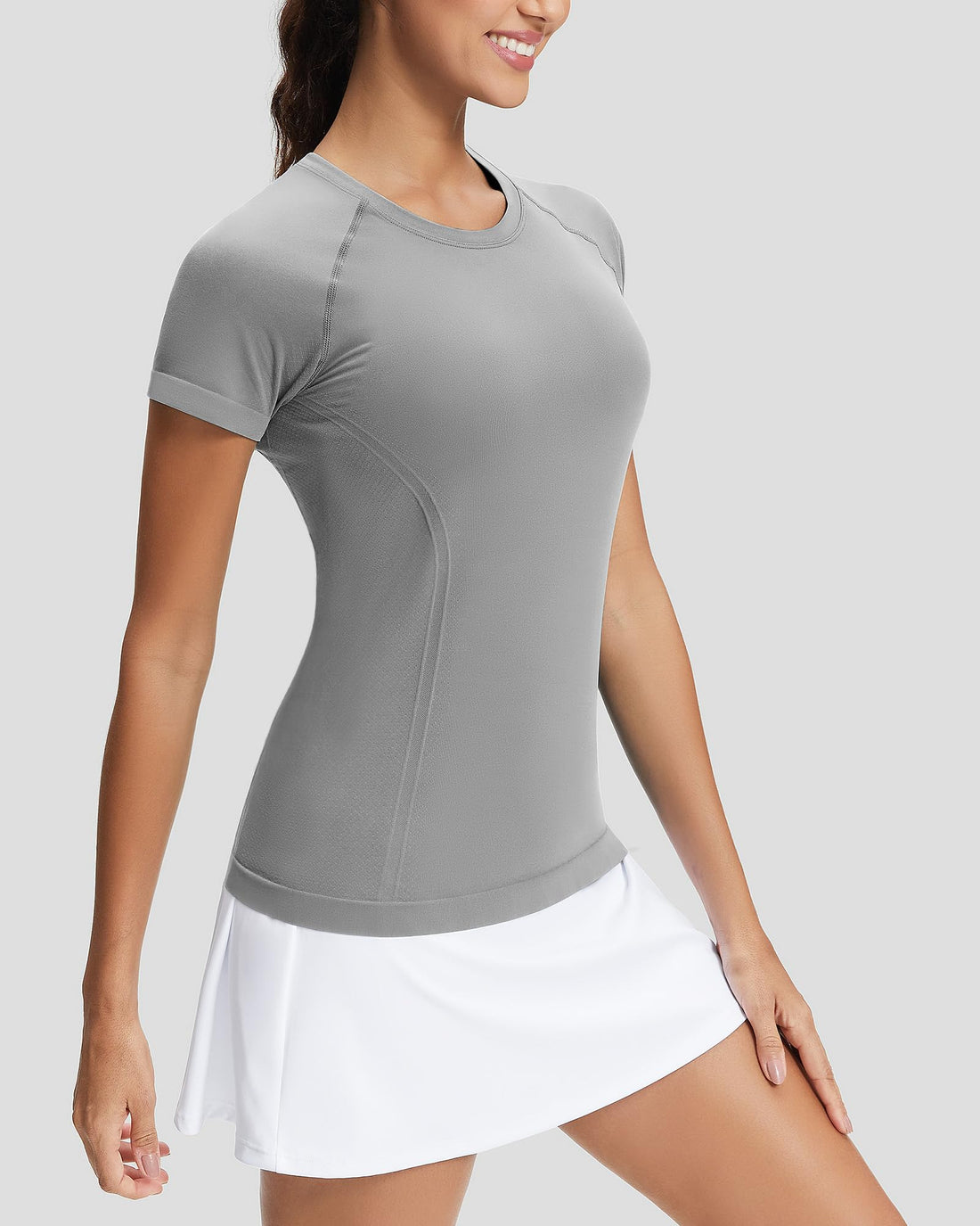 Stelle Womens Workout Tops Short Sleeve Seamless Athletic Shirts Yoga Gym Running T-Shirts