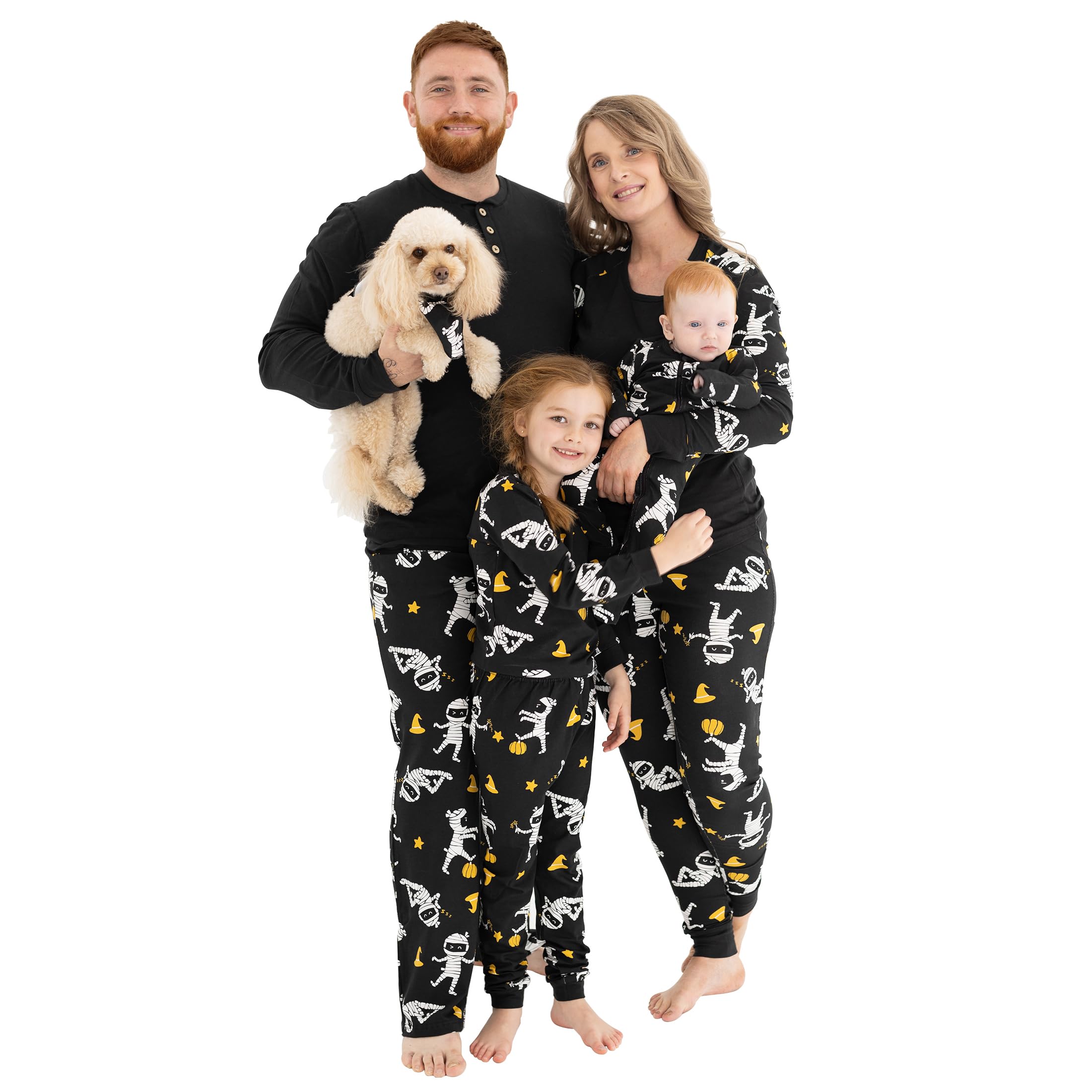 Holiday Family Matching Pajamas sets Organic Cotton Christmas/Halloween Family PJs for Adults, Kids, Baby And Pets
