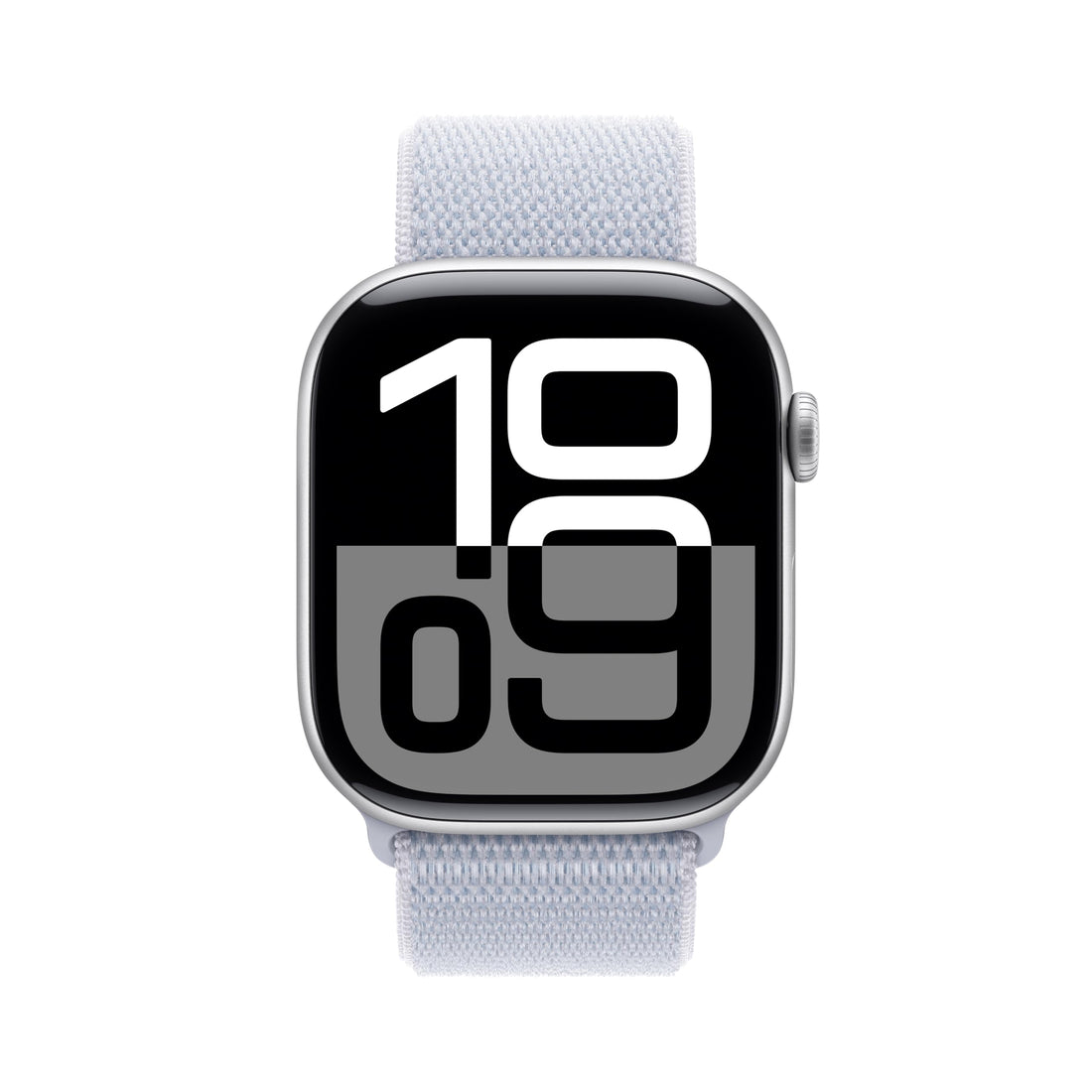 Apple Watch Series 10 [GPS 42mm case] Smartwatch with Silver Aluminum Case with Blue Cloud Sport Loop. Fitness Tracker, ECG App, Always-On Retina Display, Carbon Neutral