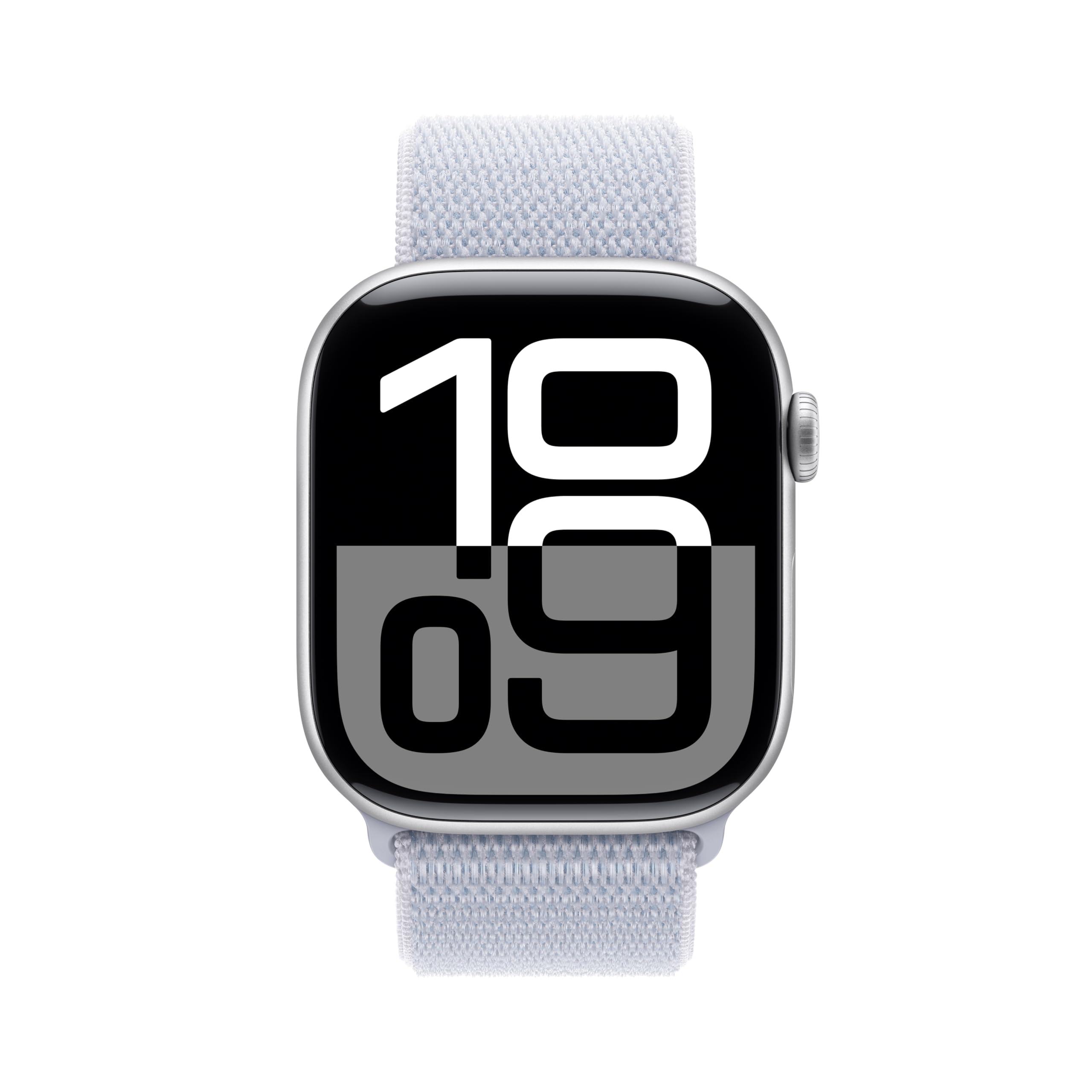 Apple Watch Series 10 [GPS 42mm case] Smartwatch with Silver Aluminum Case with Blue Cloud Sport Loop. Fitness Tracker, ECG App, Always-On Retina Display, Carbon Neutral