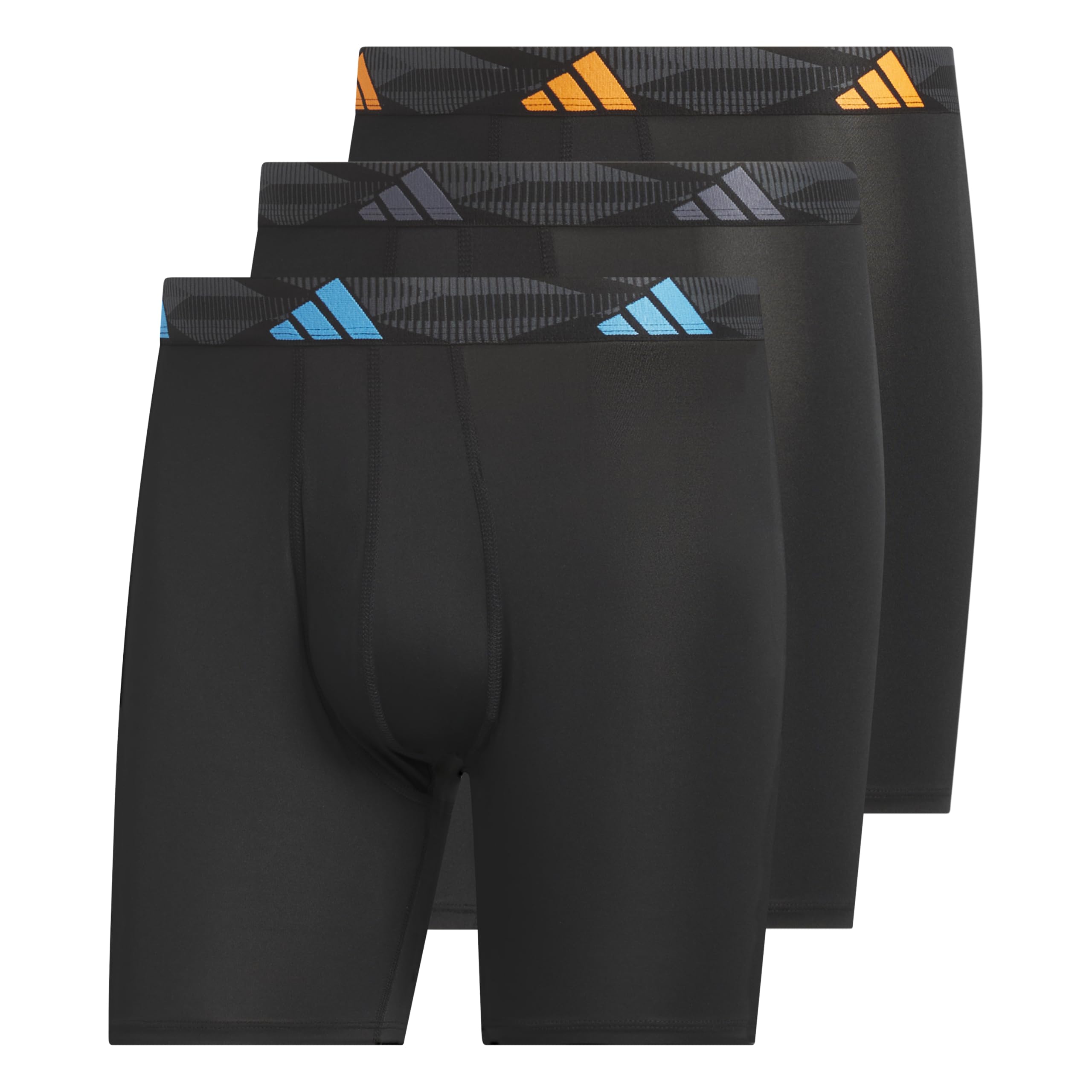adidas Men's Microfiber Boxer Briefs (3-pack) performance Stretch Moisture-wicking Underwear