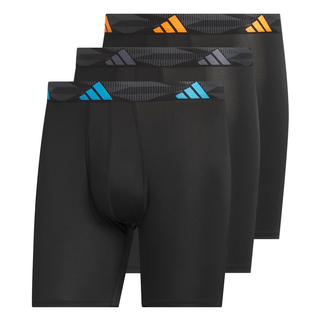 adidas Men's Microfiber Boxer Briefs (3-pack) performance Stretch Moisture-wicking Underwear