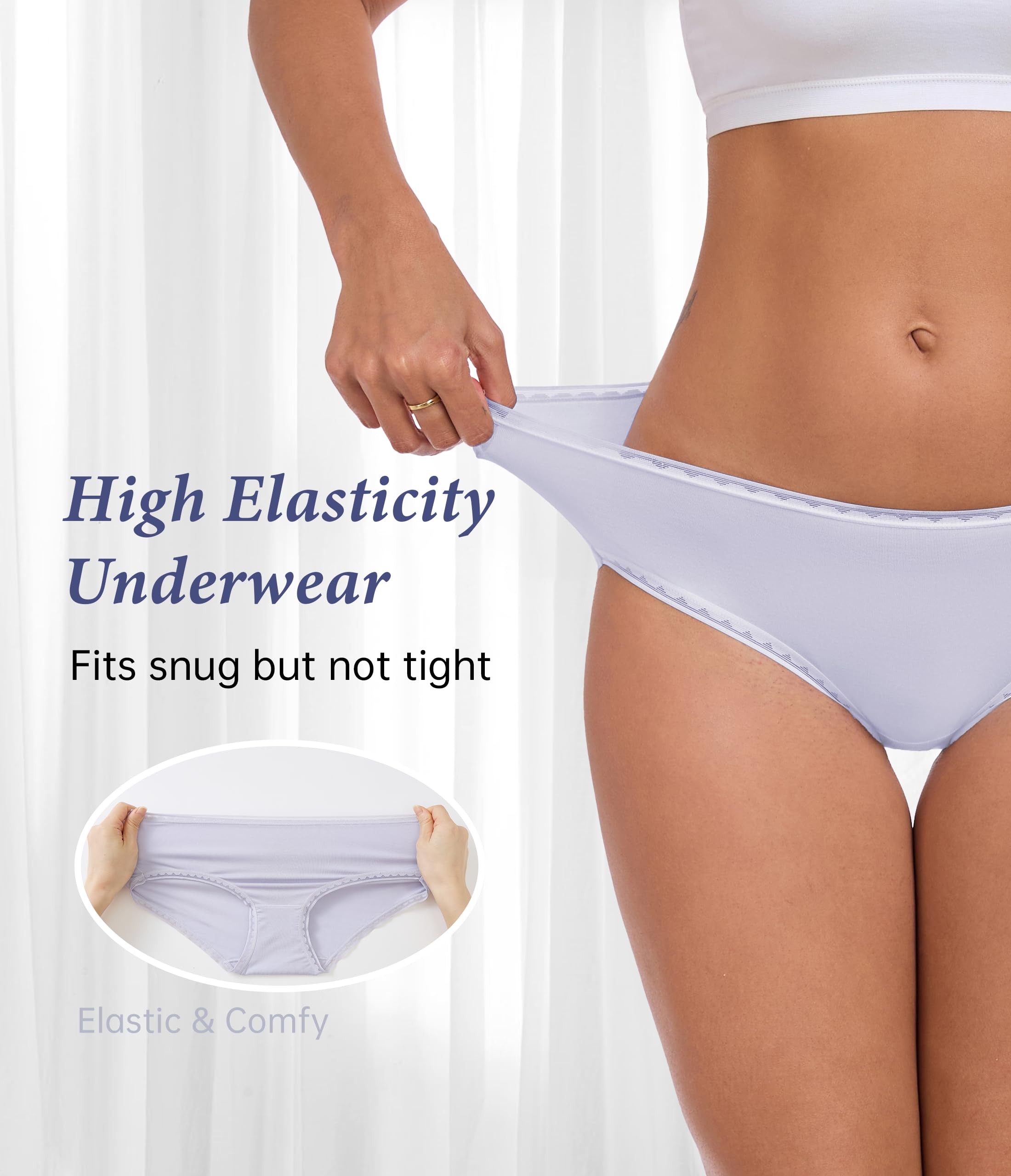 ANLIQI Modal Hipster Underwear Women Soft Moisture Wicking Panties 3/6 Pack