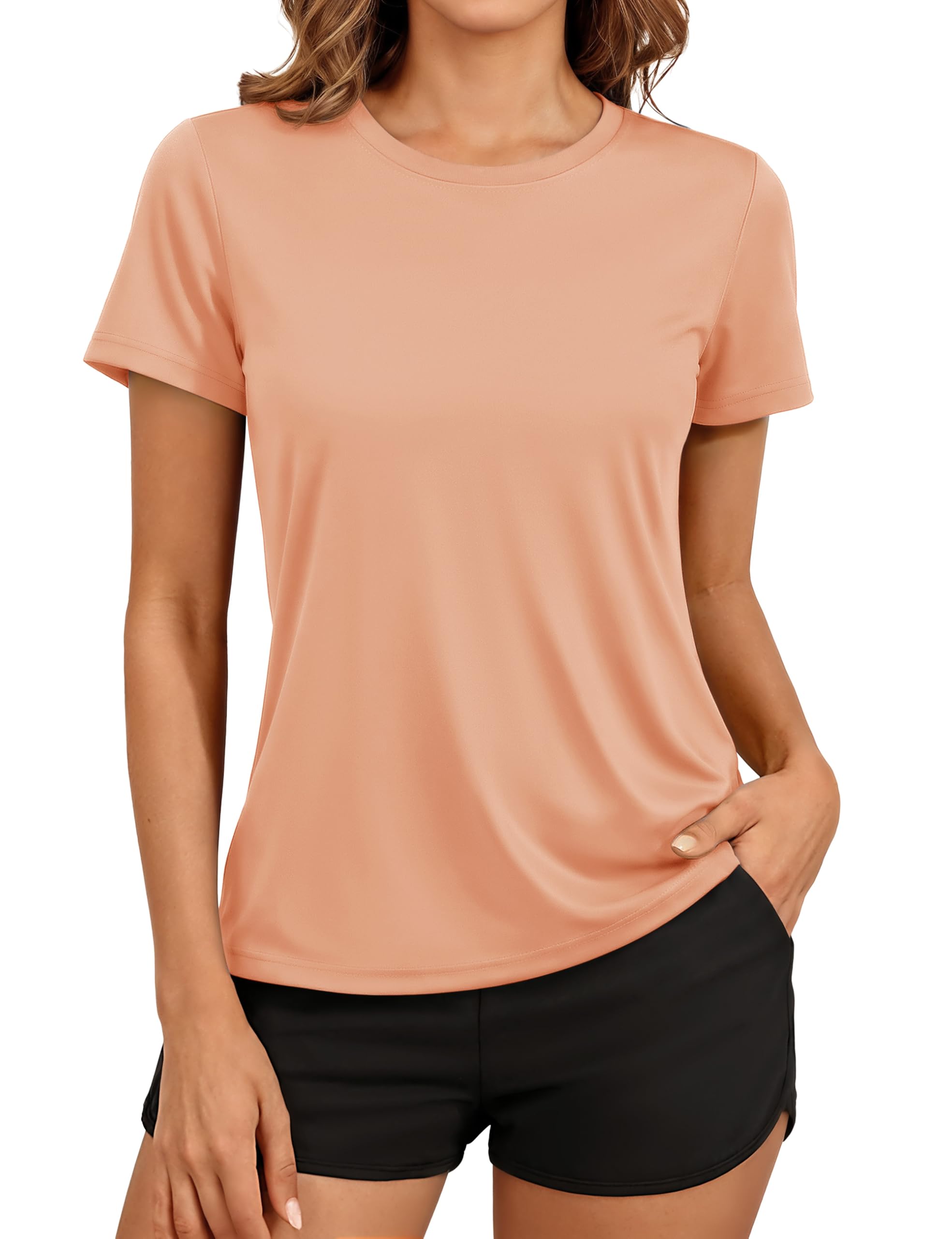 TACVASEN Women's Short Sleeve Workout Shirts UPF 50+ Sun Protection Quick Dry Athletic Tops for Running Gym Tee