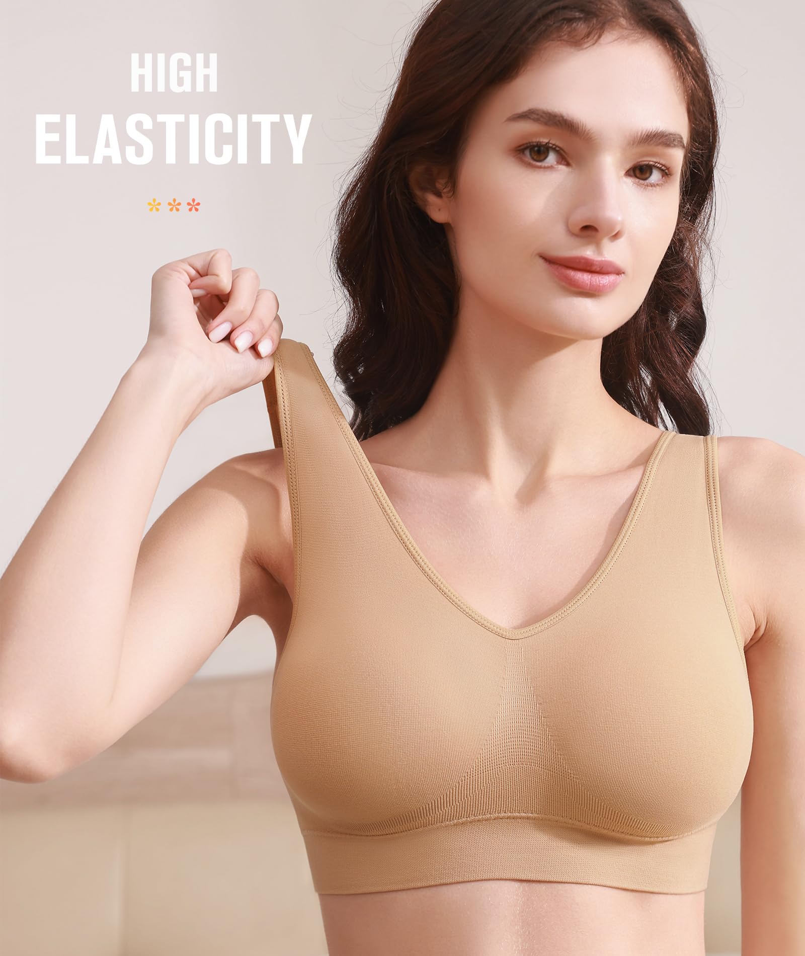 BESTENA Sports Bras for Women, Seamless Comfortable Yoga Bra with Removable Pads