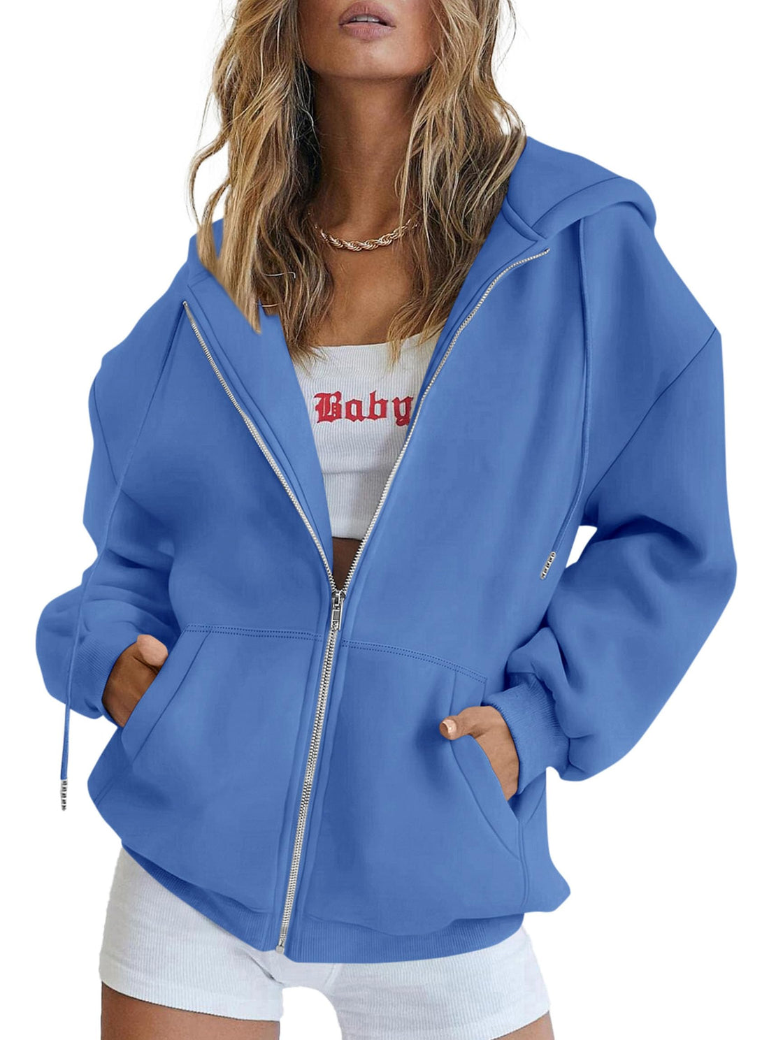 PRETTYGARDEN Women's Fall Zip Up Hoodies Sweatshirts | Comfy Fleece Lined, Long Sleeve Pockets, Drawstring Hooded, Loose Fit, Trendy Y2K, Track Jackets, Spring Winter Clothing