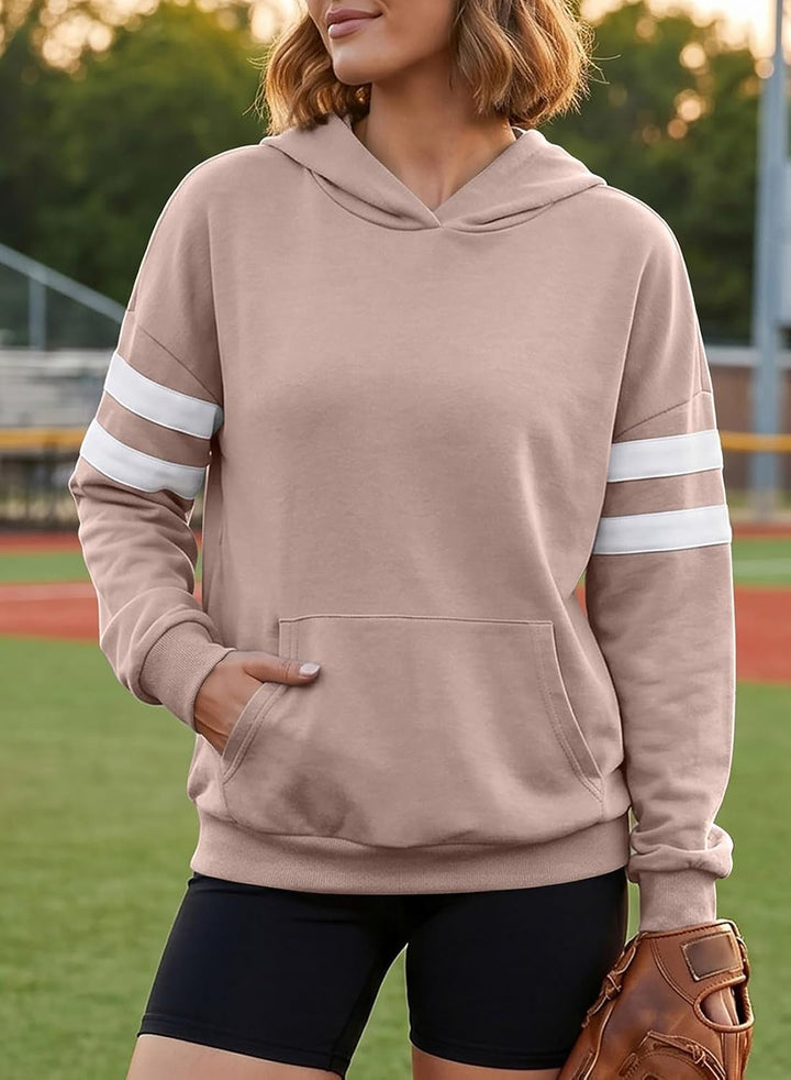 SHEWIN Womens Oversized Hooded Sweatshirt Varsity Pullover Hoodie | Loose baggy comfy hoodie, cute plain basic in 35% cotton, fall, back to school, travel, workout, athleisure