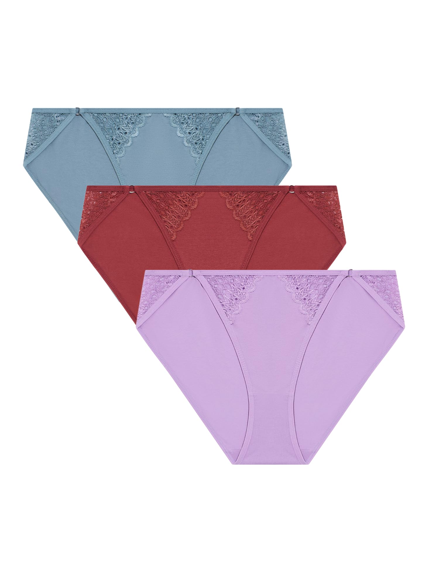 ANLIQI Women's Cotton Modal Ployamide Bikini Panties, Soft Moisture Wicking Hipster Briefs Undies for Ladies Multi-Pack