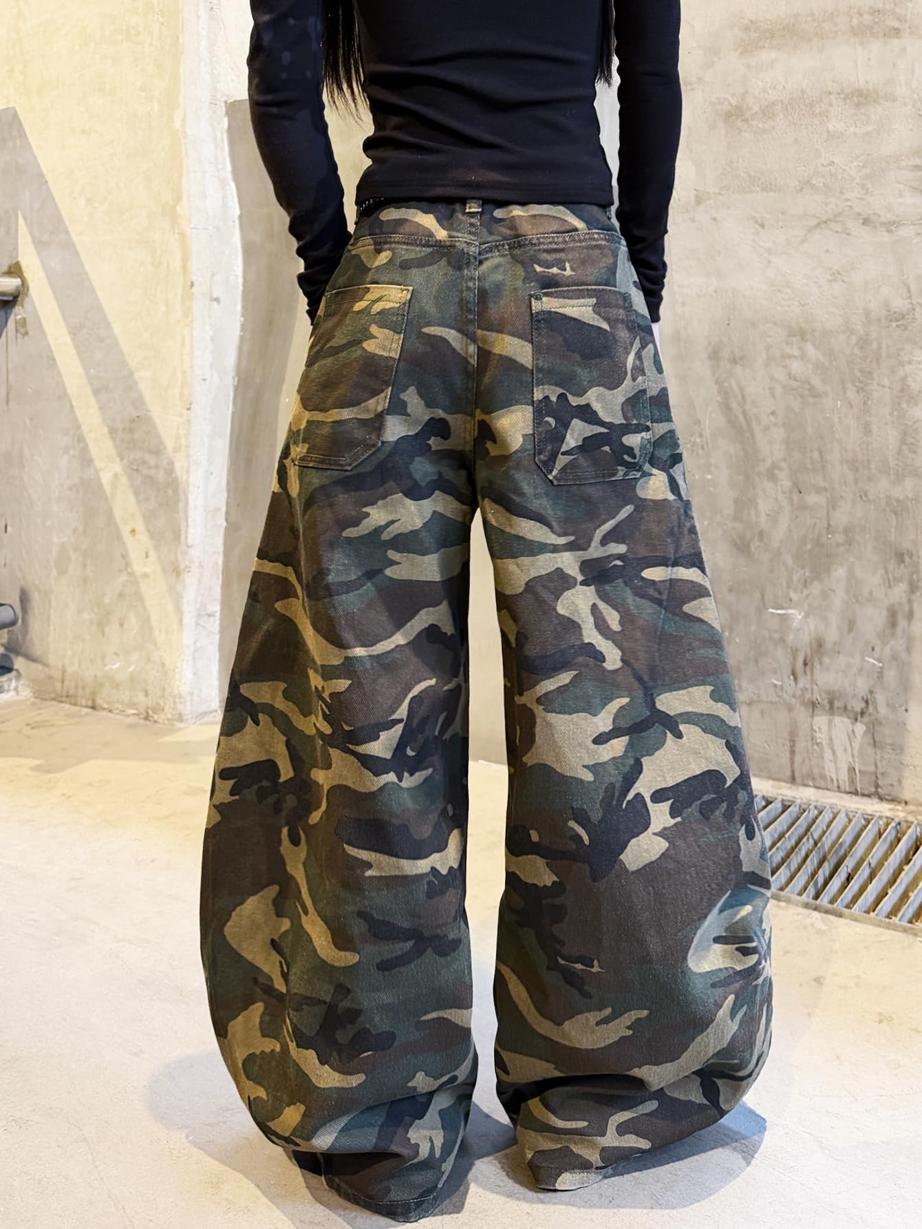 Womens Baggy Jeans Wide Leg Denim Pants Y2k 90s Vintage Hip Hop Loose Long Trousers Streetwear