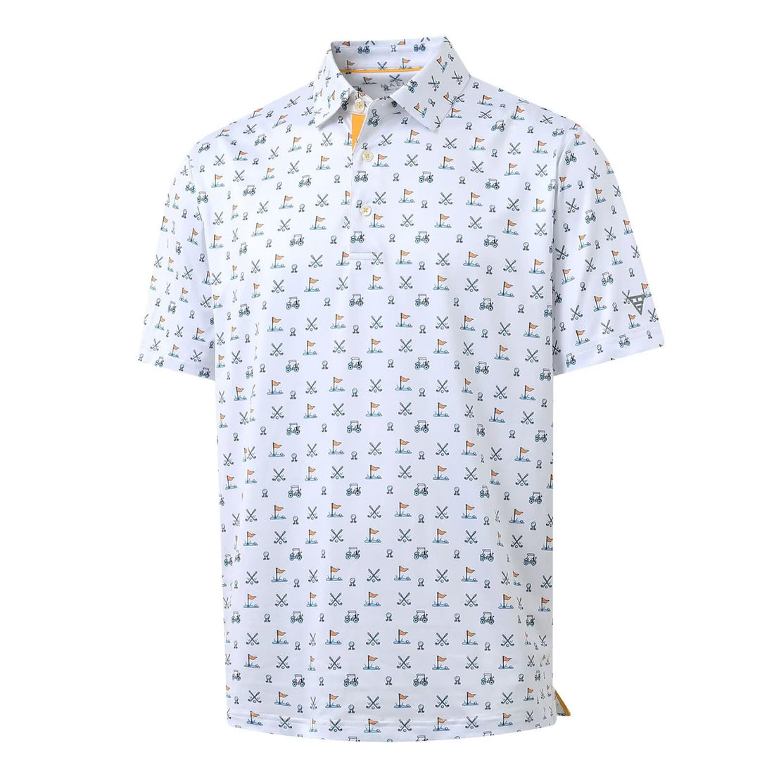 M MAELREG Mens Golf Shirt Short Sleeve Dry Fit Print Moisture Wicking Performance Patterns Collared Polo Shirt
