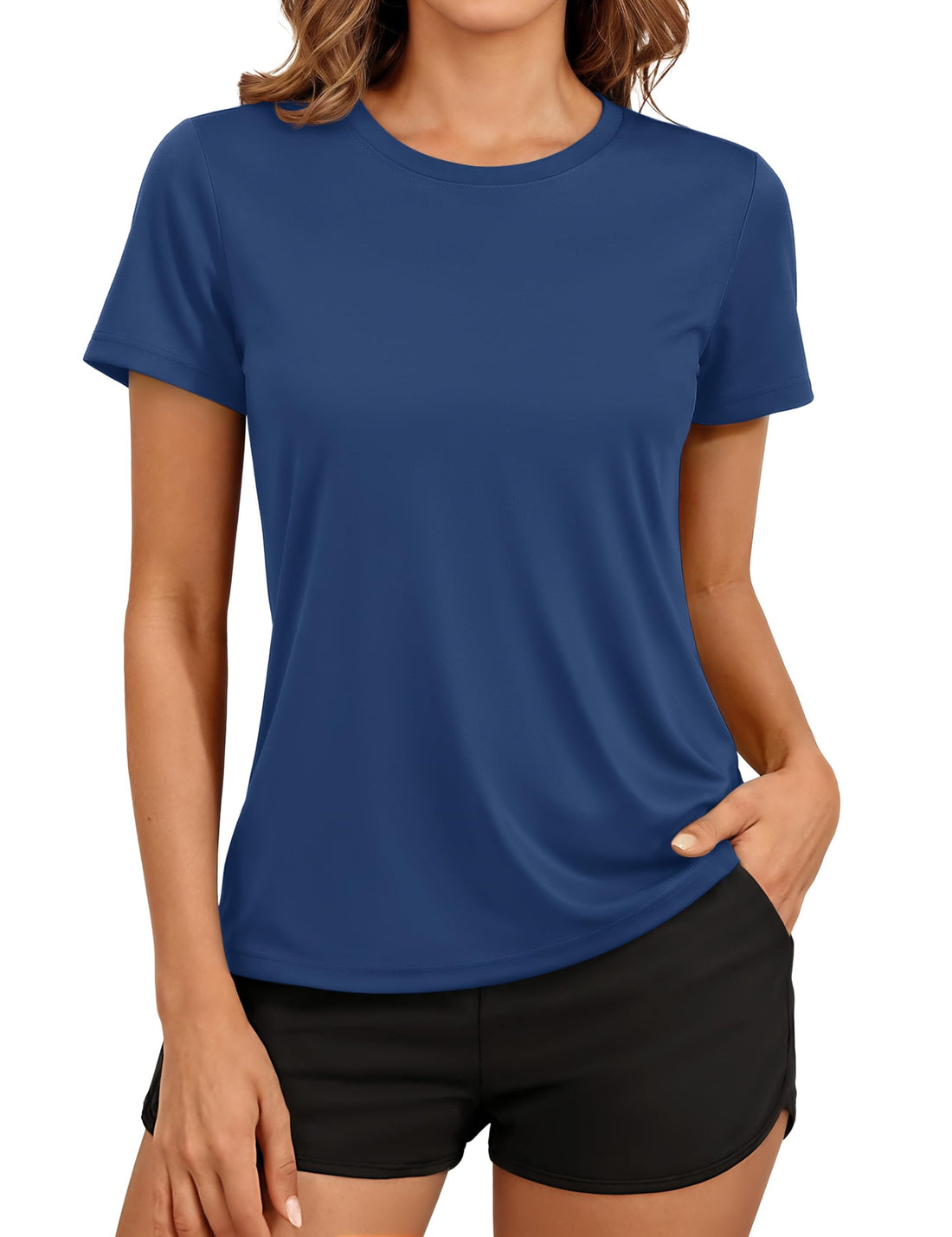 TACVASEN Women's Short Sleeve Workout Shirts UPF 50+ Sun Protection Quick Dry Athletic Tops for Running Gym Tee