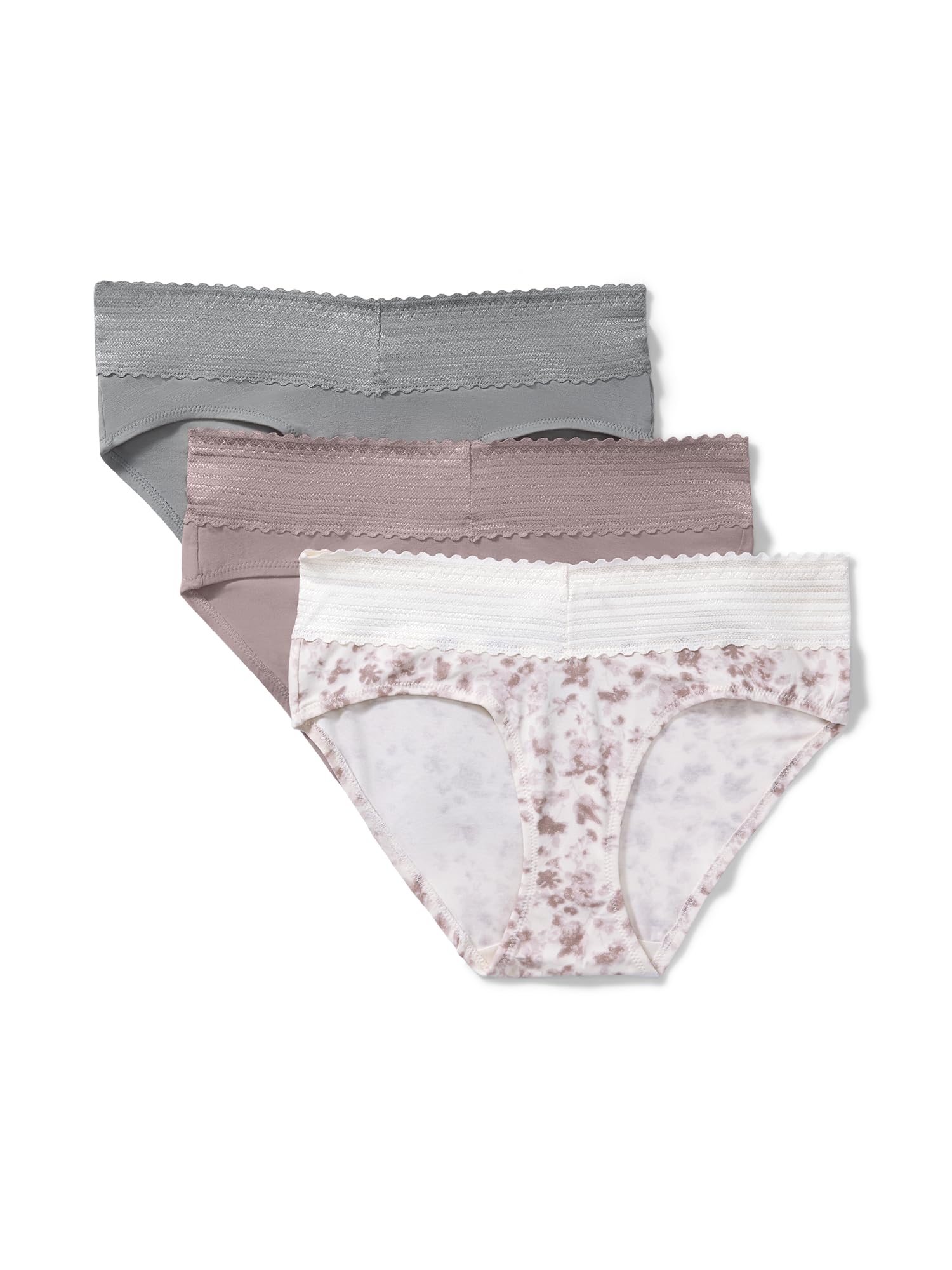 Warner's Women's Blissful Benefits Women's Dig-free Comfort Waist With Lace Cotton Hipster 3-pack