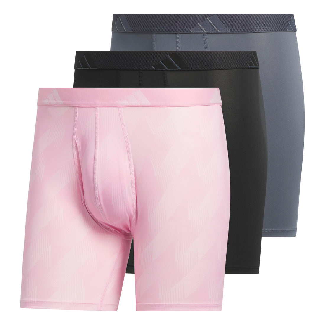 adidas Men's Microfiber Boxer Briefs (3-pack) performance Stretch Moisture-wicking Underwear