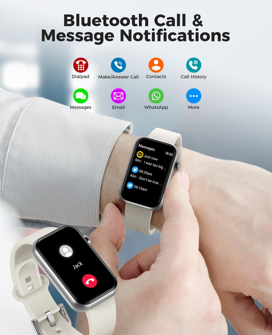 Smart Watch Fitness Tracker, Bluetooth Call, 24/7 Health Monitor for Women
