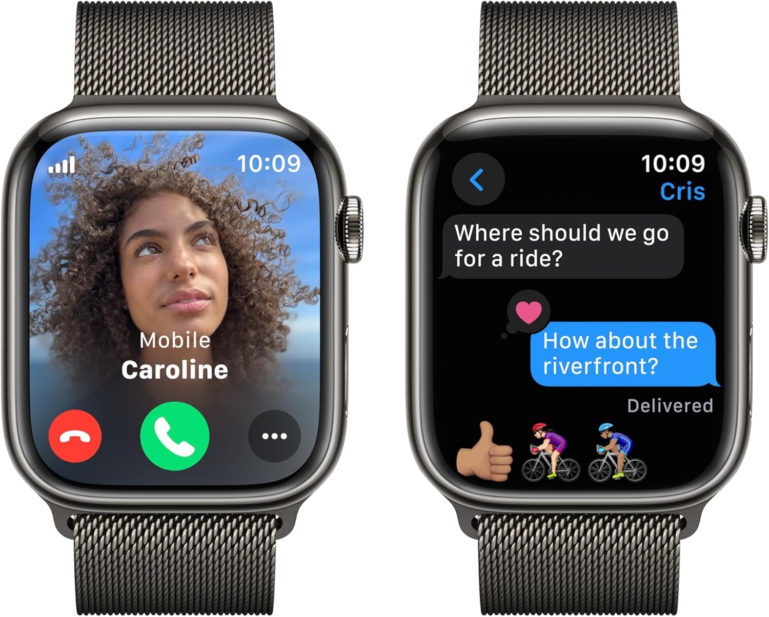 Apple Watch Series 9 [GPS + Cellular 45mm] Smartwatch with Silver Stainless Steel Case with Silver Milanese Loop. Fitness Tracker, Blood Oxygen & ECG Apps, Always-On Retina Display