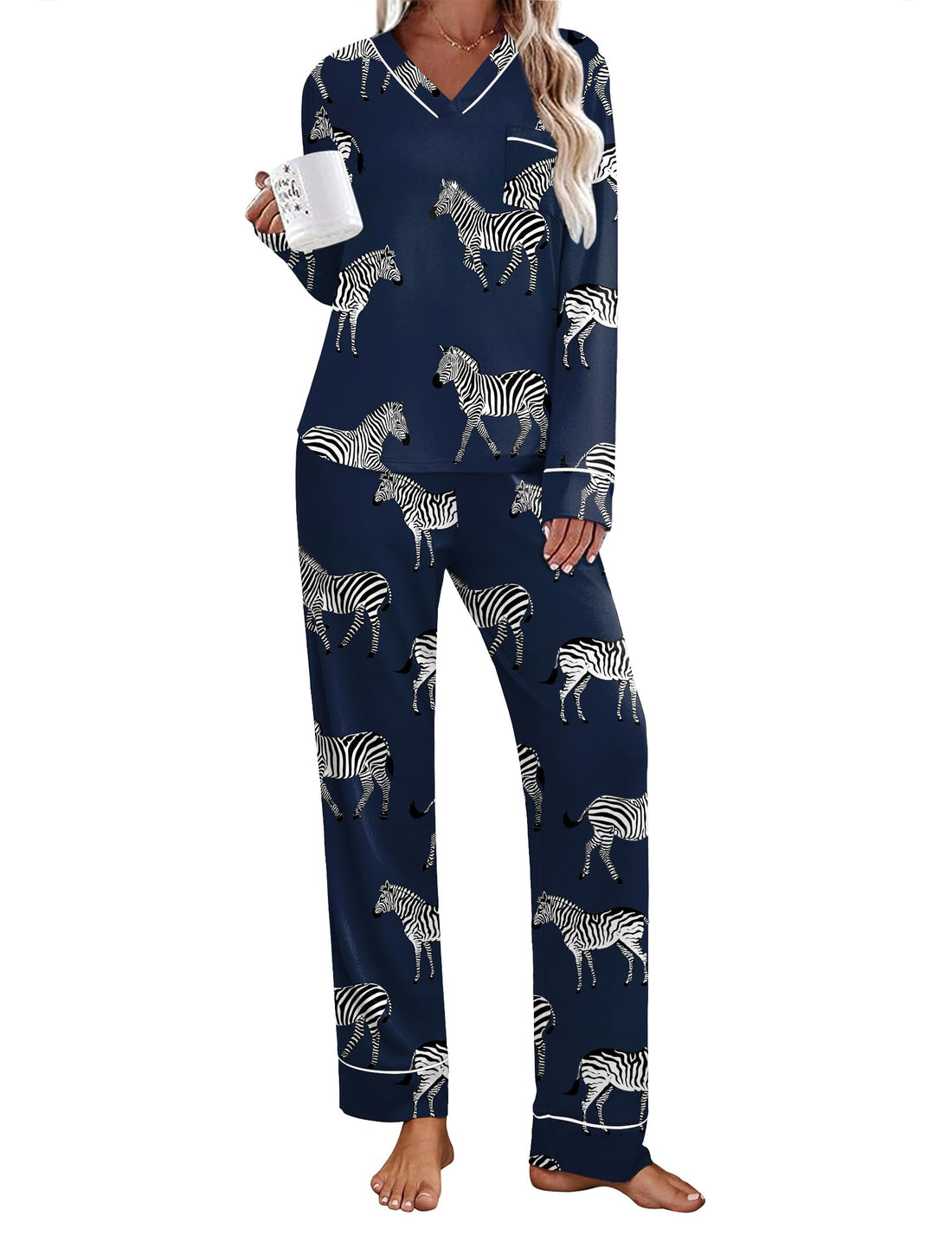 Ekouaer Womens Pajamas Sets 2 Piece PJs Long Sleeve Sleepwear Loungewear