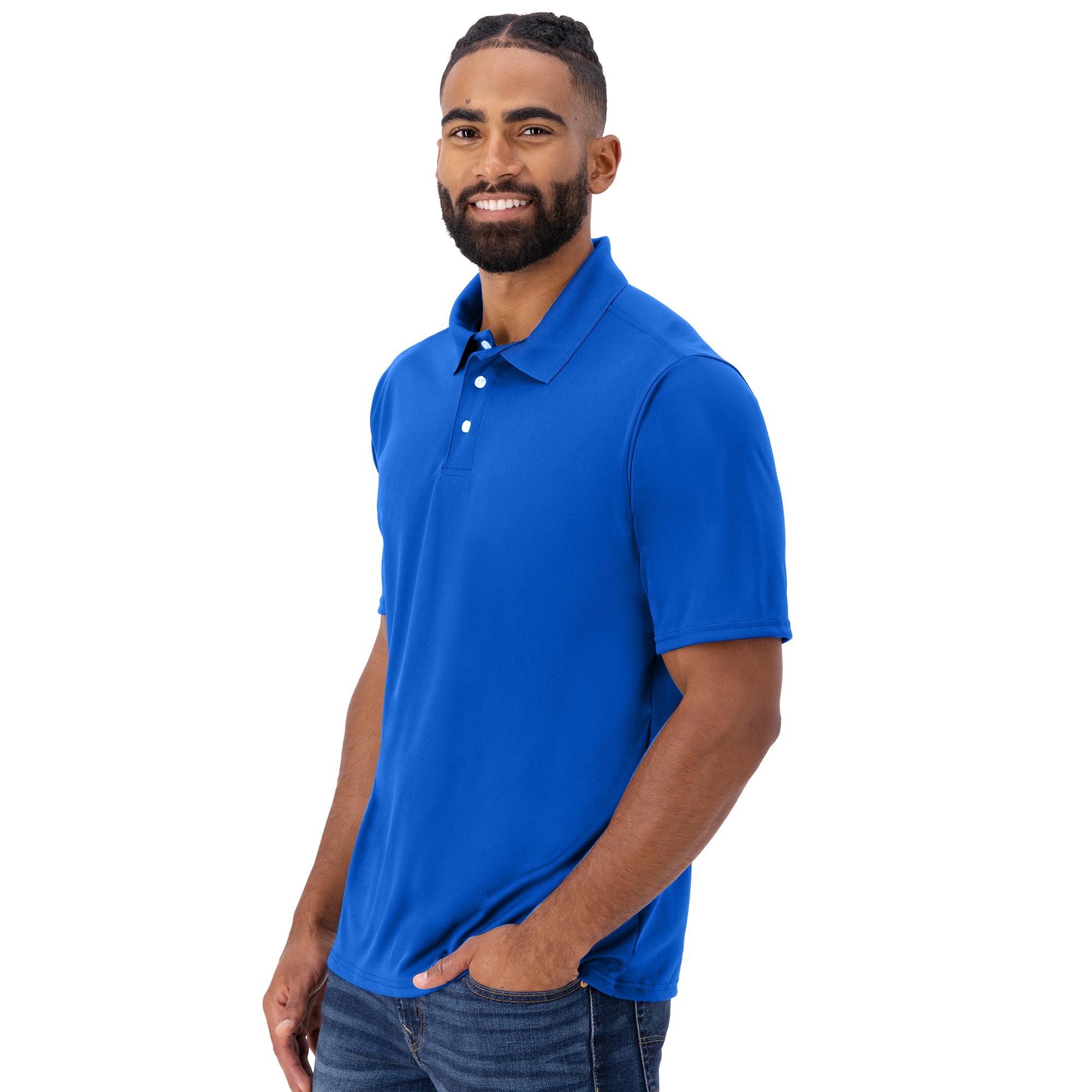 Hanes Men's Cool DRI Polo Shirt, Quick-Drying Performance Polo for Men, UPF Protection