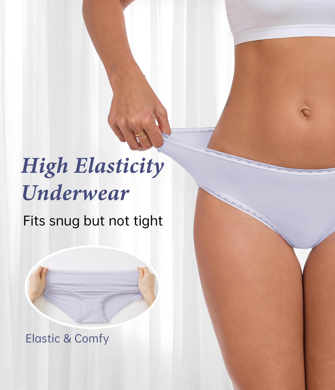 ANLIQI Modal Hipster Underwear Women Soft Moisture Wicking Panties 3/6 Pack