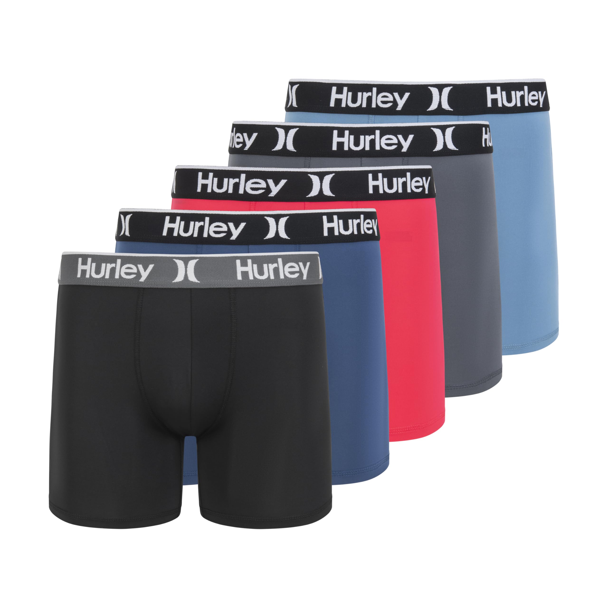 Hurley mens 5 Pack Stretch Boxer Briefs