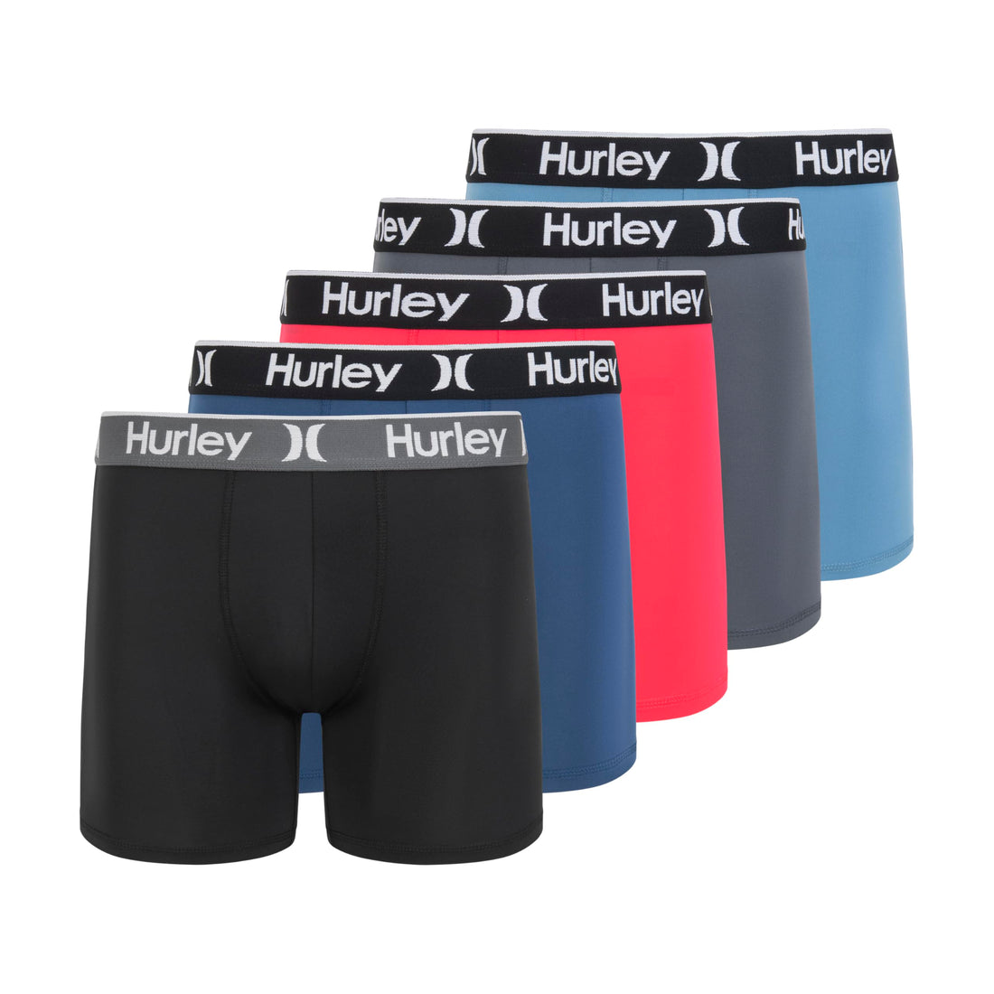 Hurley mens 5 Pack Stretch Boxer Briefs