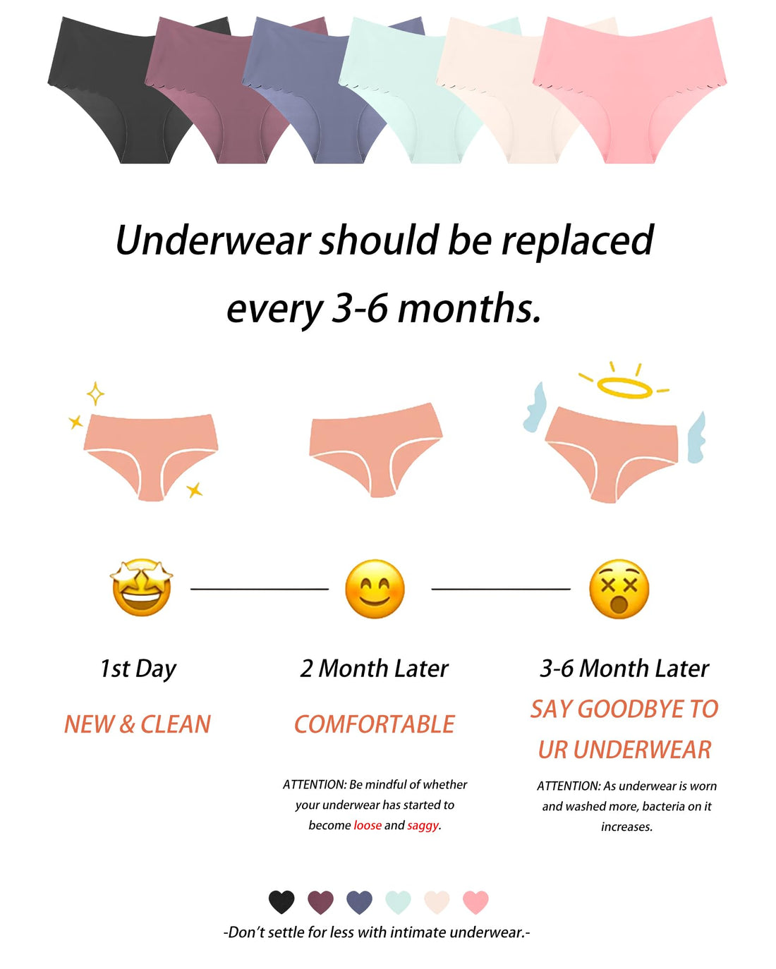 Sth Big High Waisted Seamless Underwear for Women No Show Panties Cheeky Scalloped Edge Bikini Breathable Briefs 6 Pack