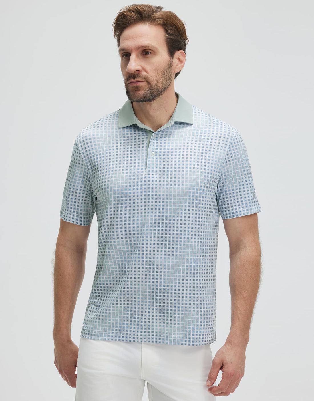 M MAELREG Golf Shirts for Men Short Sleeve Print Patterns Moisture Wicking Performance Lightweight Collared Mens Polo Shirts