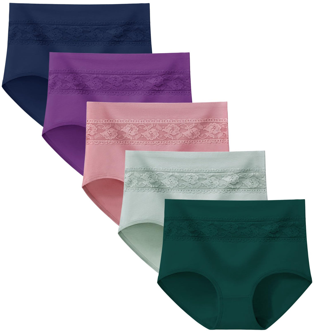 Women's Underwear Cotton Tummy Control High Waisted Underwear Soft Breathable Full Coverage Panties Multipack