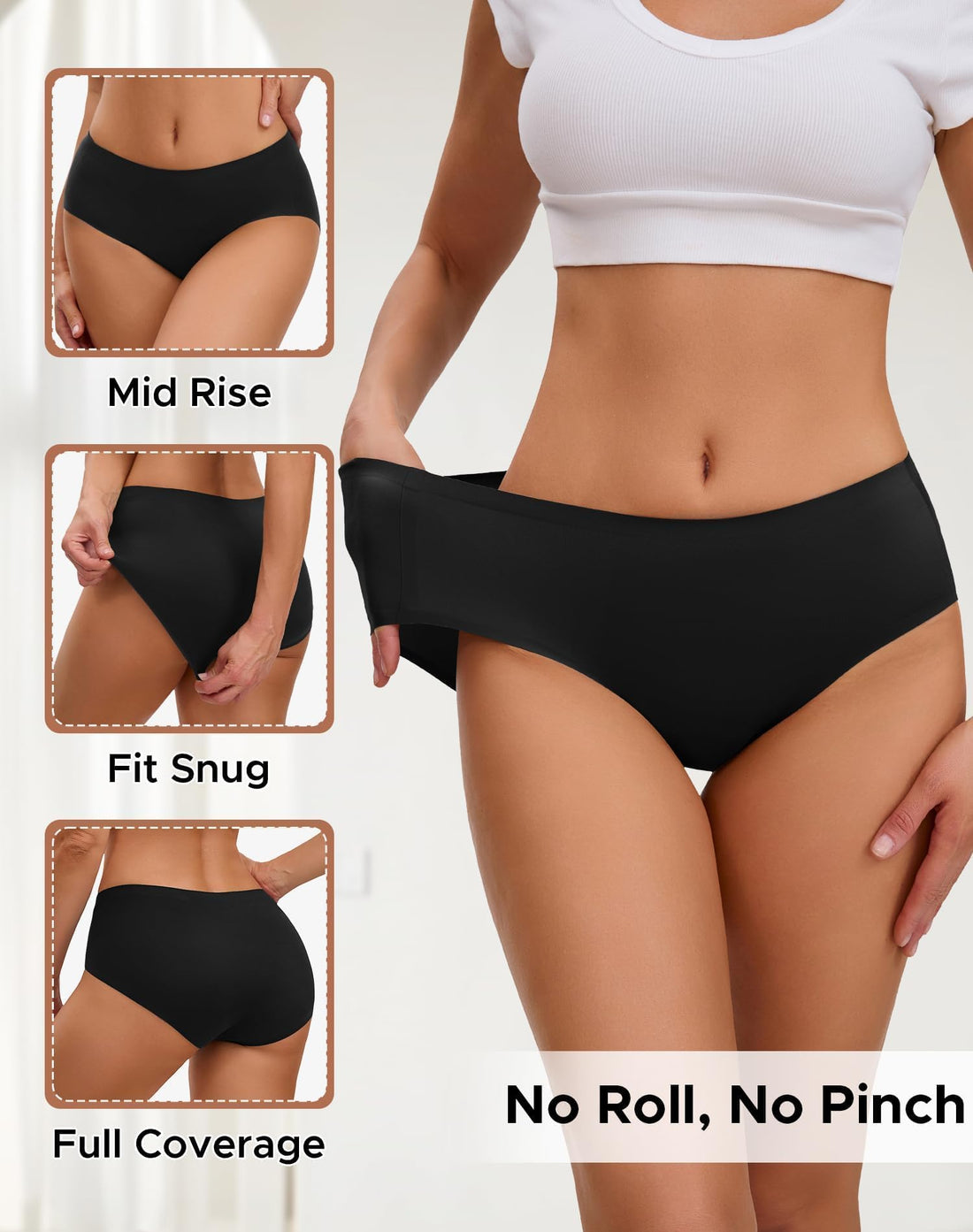 INNERSY Women's Underwear Smooth Hipster Panties 3-Pack