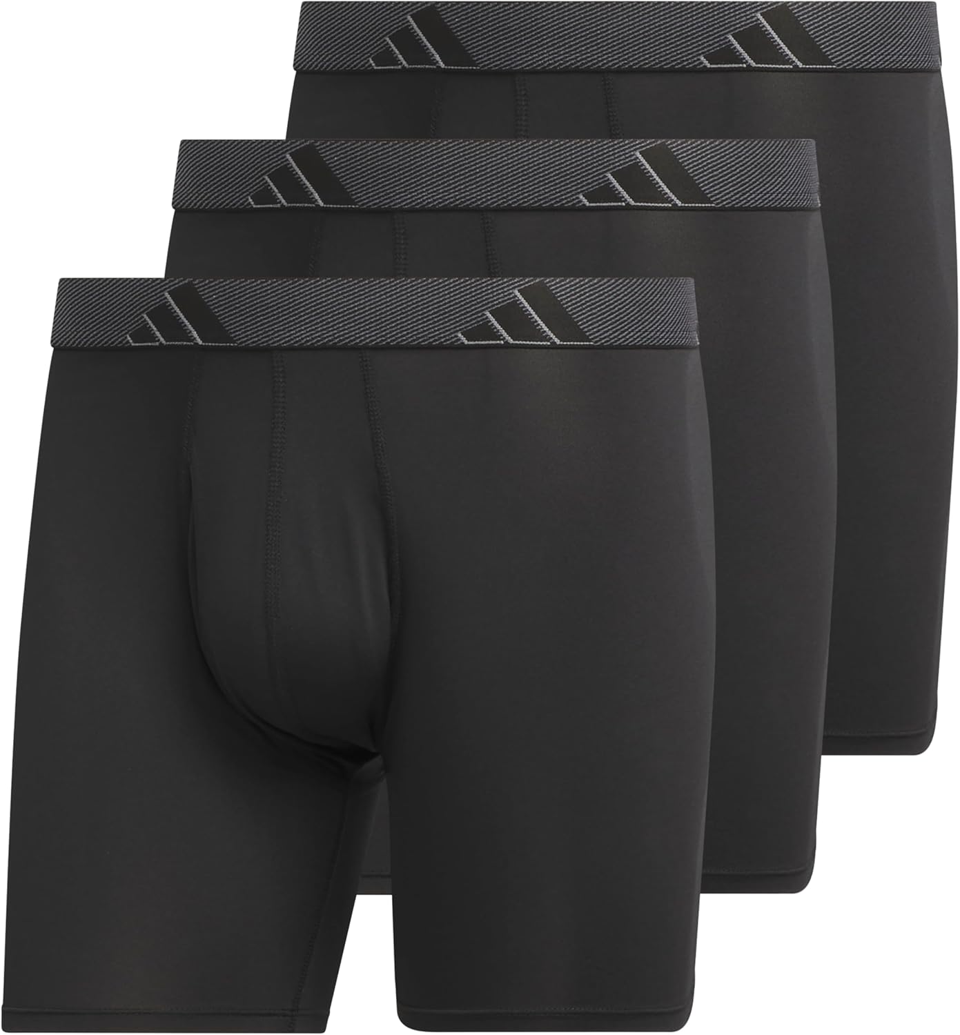 adidas Men's Microfiber Boxer Briefs (3-pack) performance Stretch Moisture-wicking Underwear