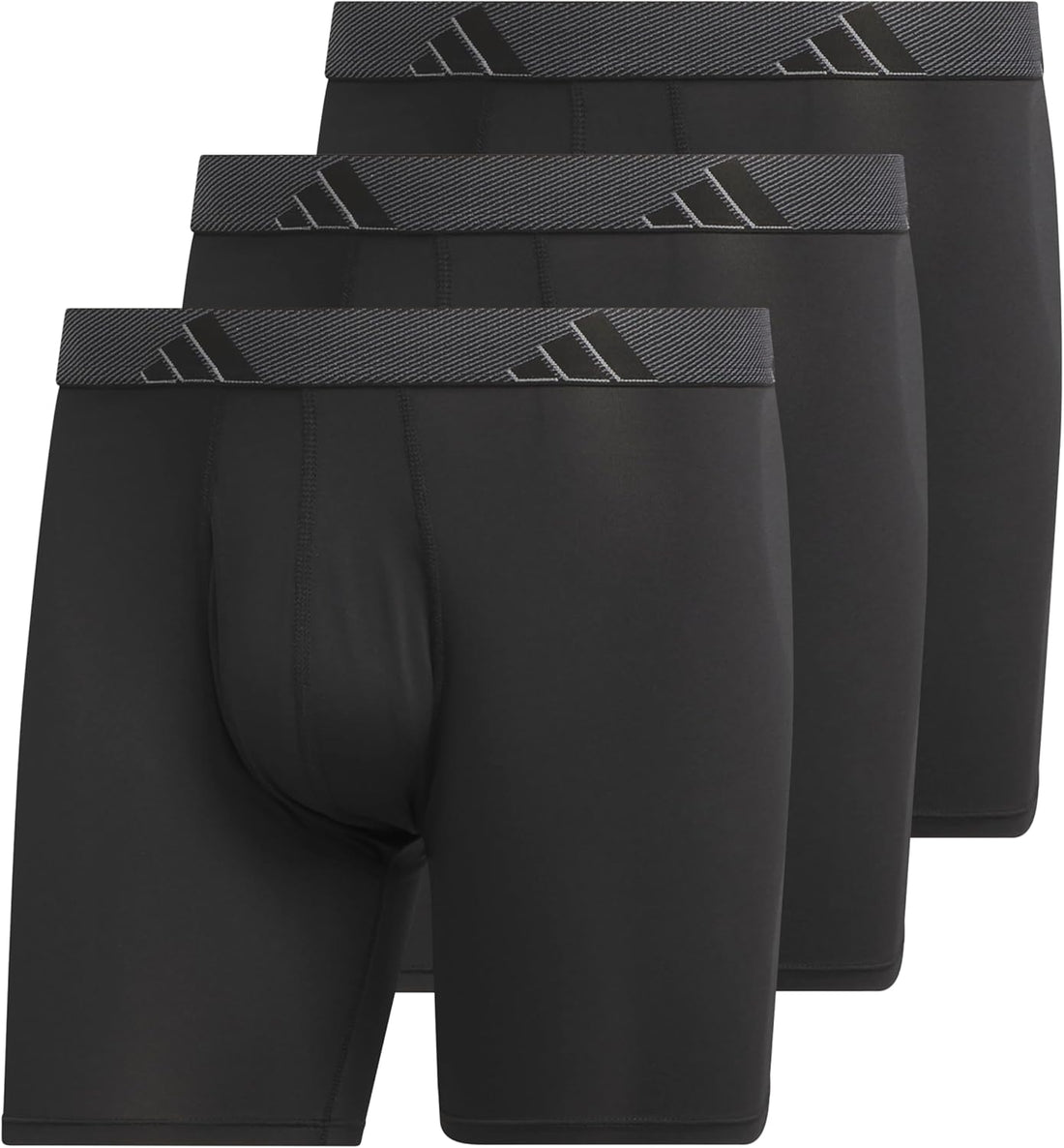 adidas Men's Microfiber Boxer Briefs (3-pack) performance Stretch Moisture-wicking Underwear