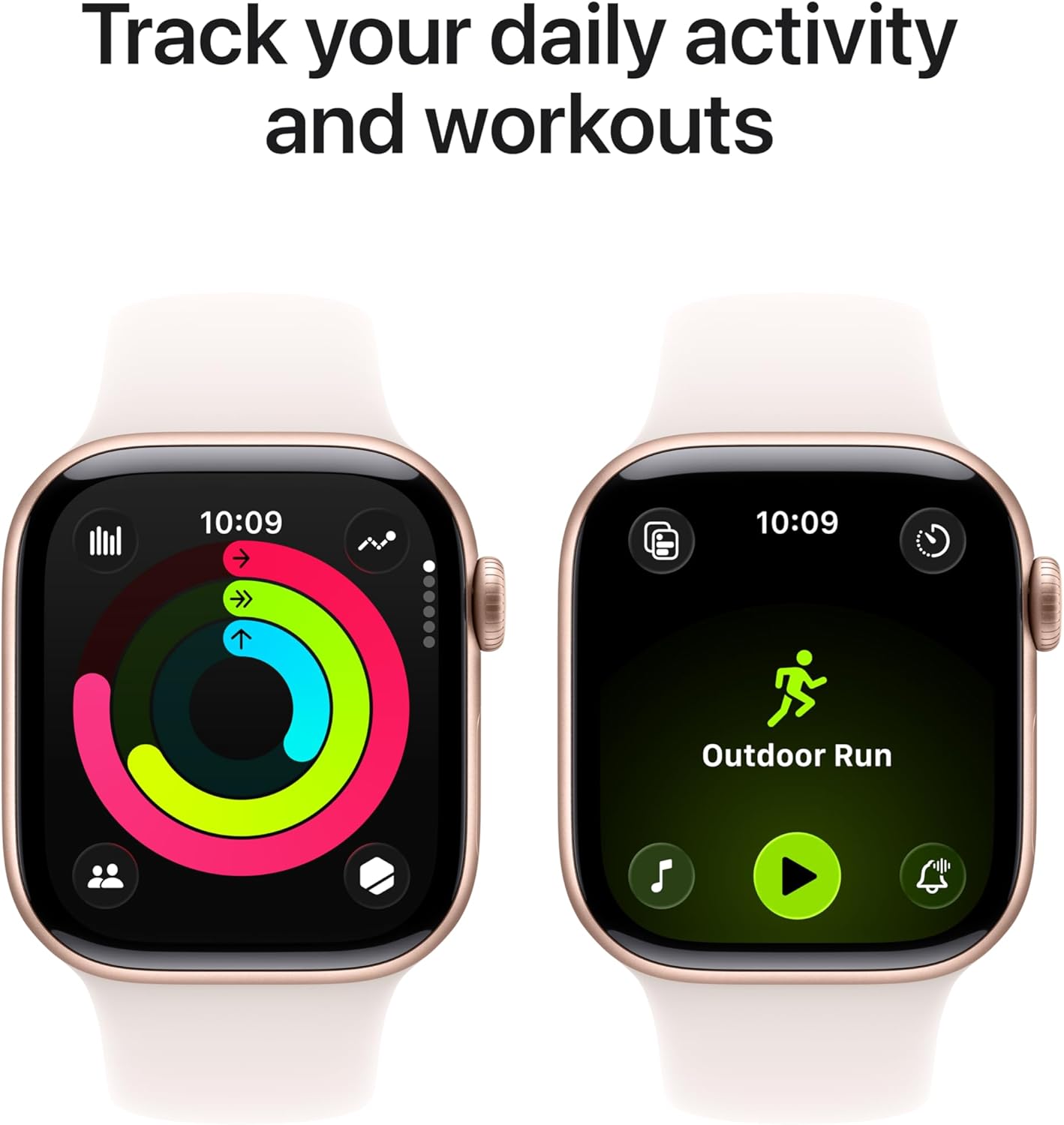Apple Watch Series 11 [GPS 42mm] Smartwatch with Rose Gold Aluminum Case with Light Blush Sport Band - S/M., Fitness Tracker, Water Resistant (Renewed)
