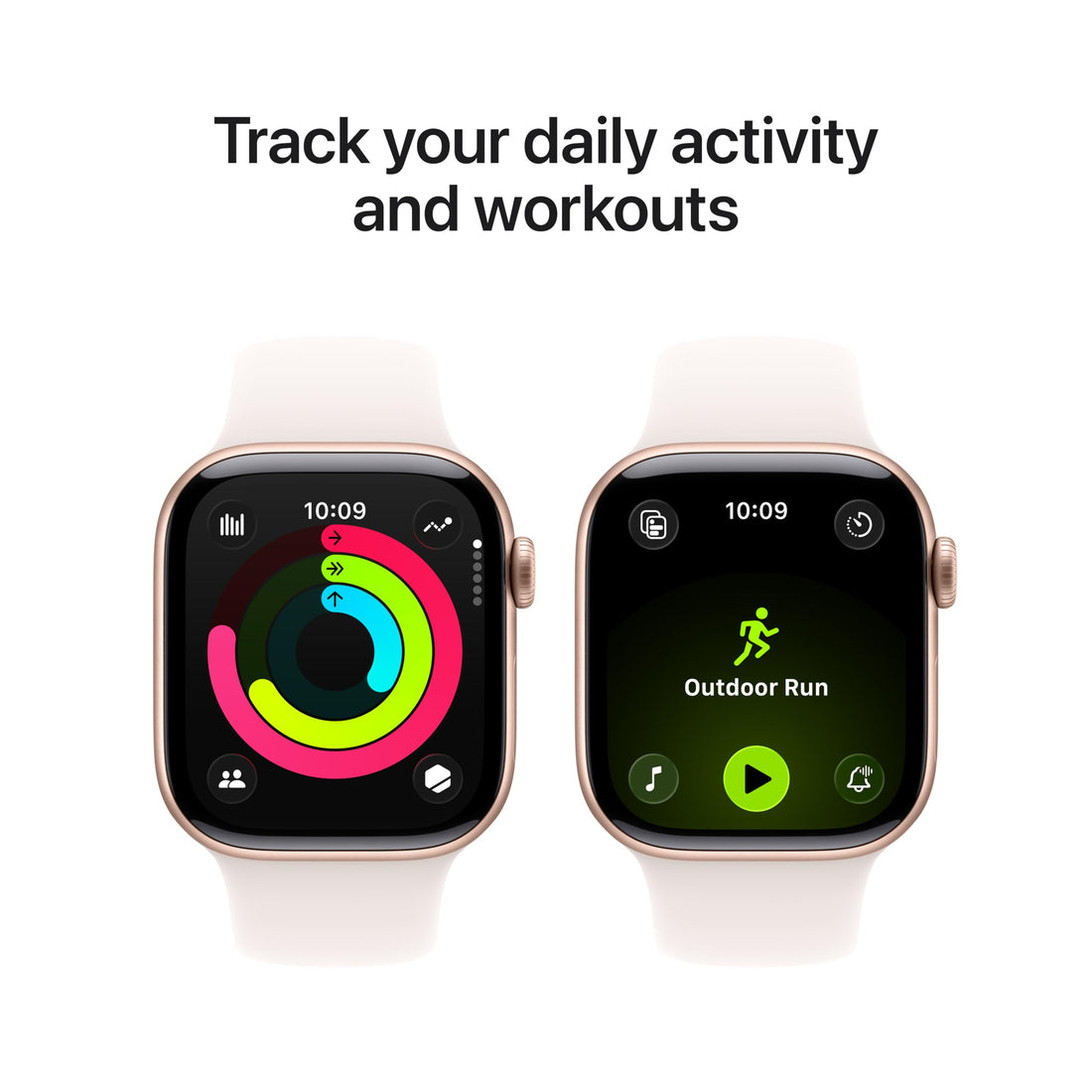 Apple Watch Series 11 [GPS 42mm] Smartwatch with Rose Gold Aluminum Case with Light Blush Sport Band - S/M., Fitness Tracker, Water Resistant (Renewed)