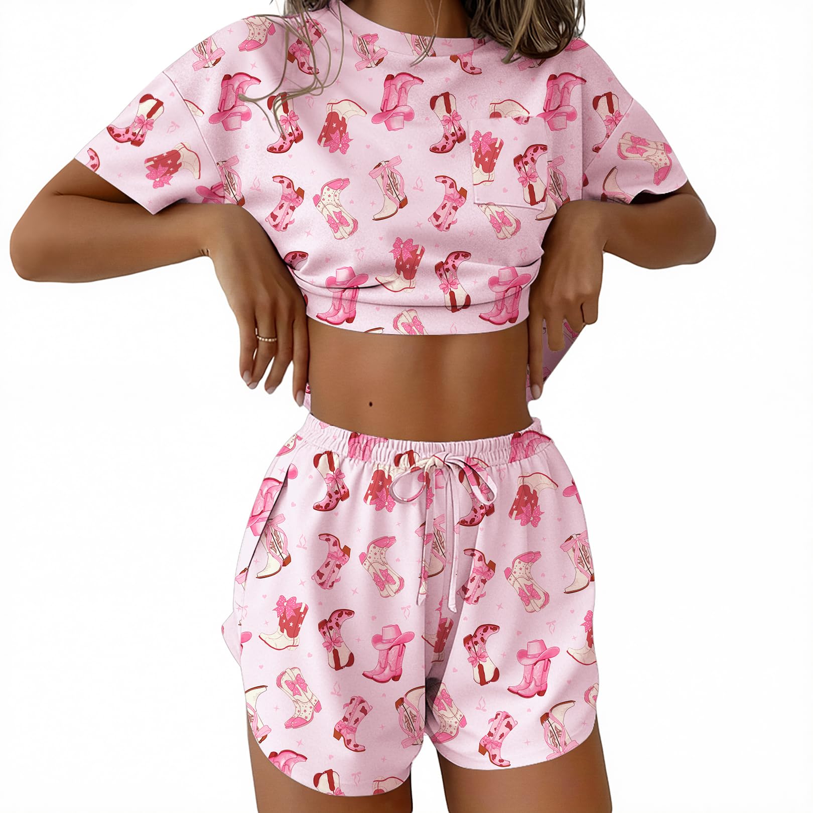 Ekouaer Womens Pajama Sets Sexy Lounge Sets Side Split Short Pj Sets
