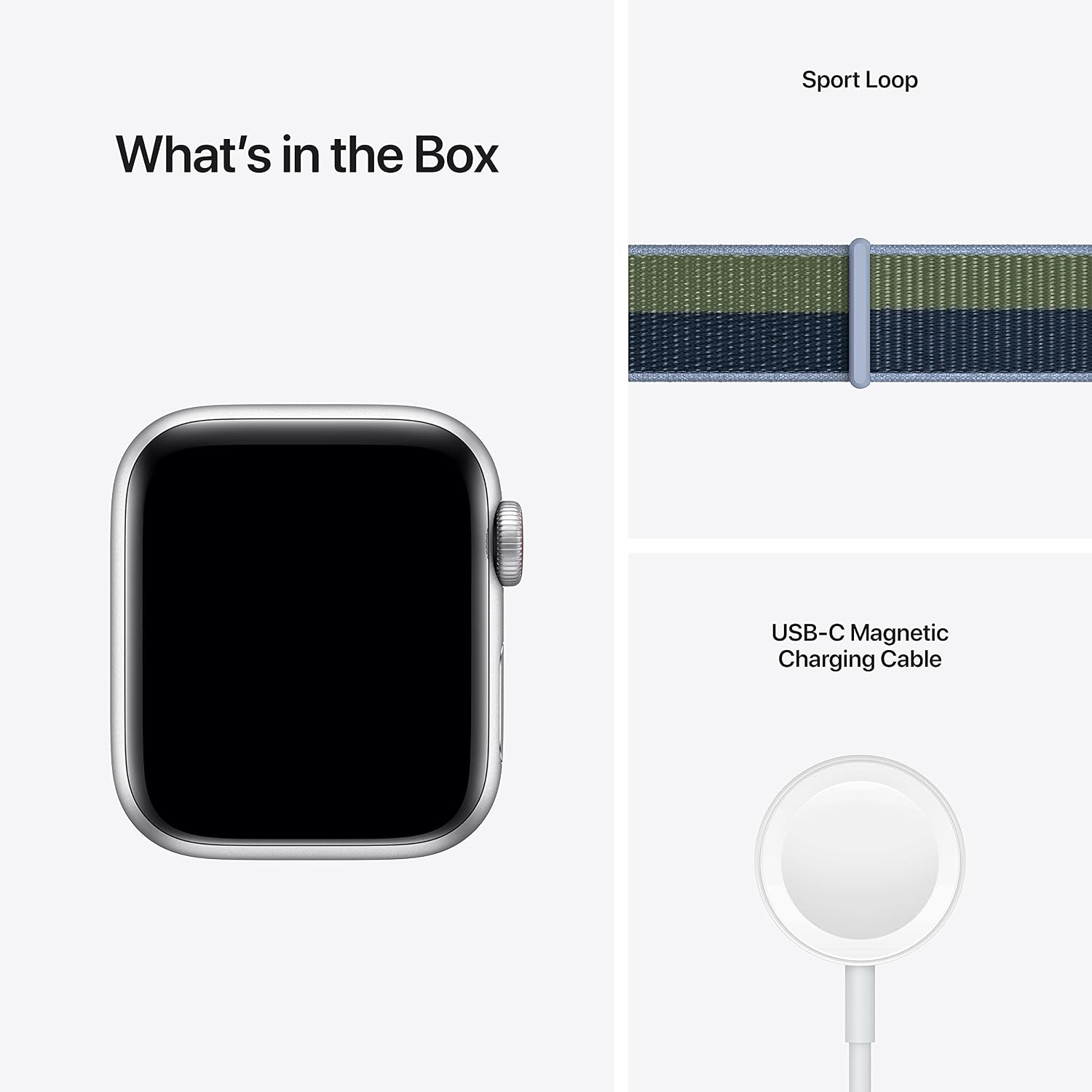 Apple Watch SE (Gen 1) [GPS + Cellular 40mm] Smart Watch w/Silver Aluminium Case with Abyss Blue/Moss Green Sport Loop. Fitness & Activity Tracker, Heart Rate Monitor, Retina Display, Water Resistant