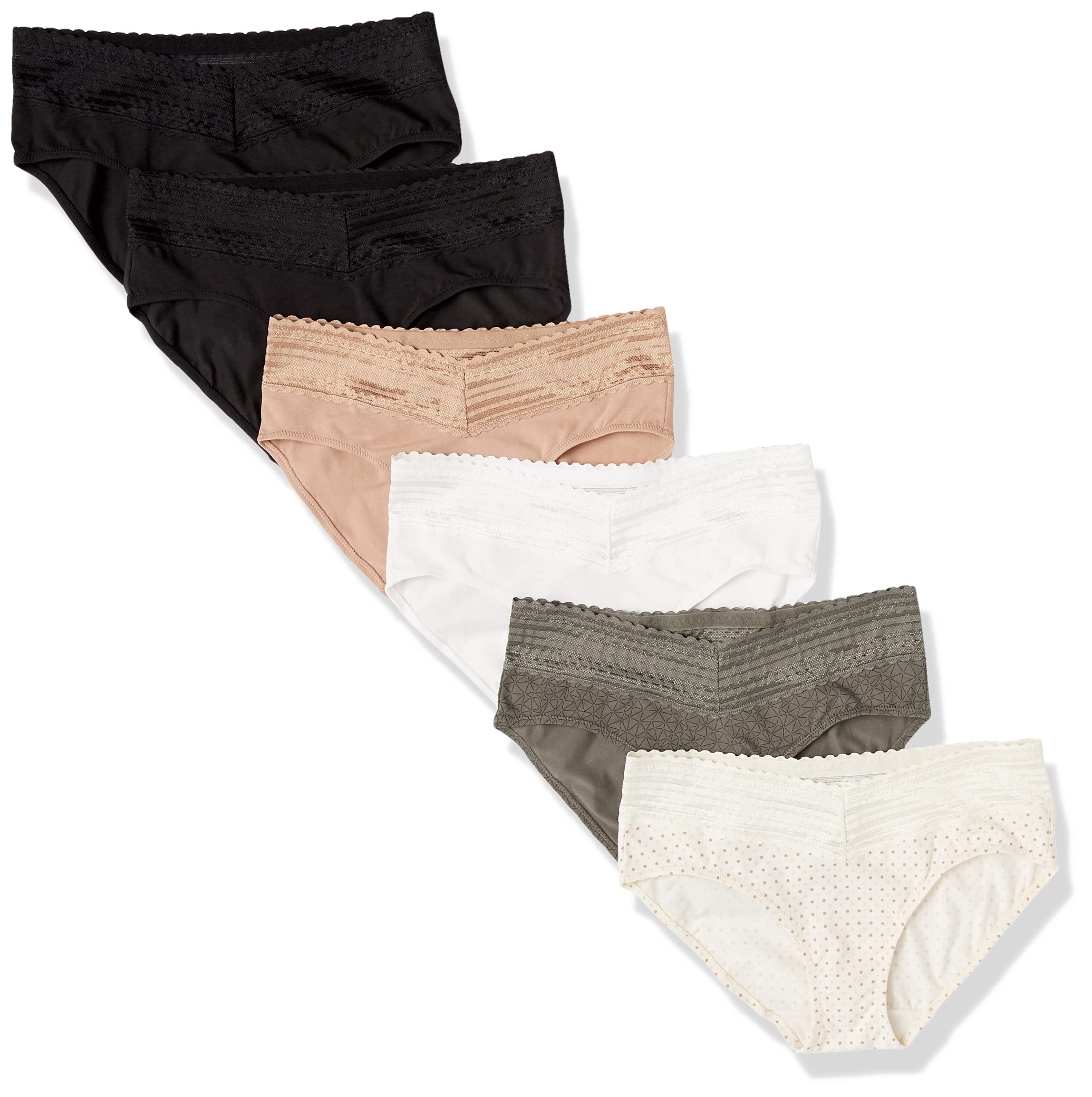 Warner's Women's Blissful Benefits Dig-free Comfort Waist With Lace Cotton Hipster 6-pack Ru2266w