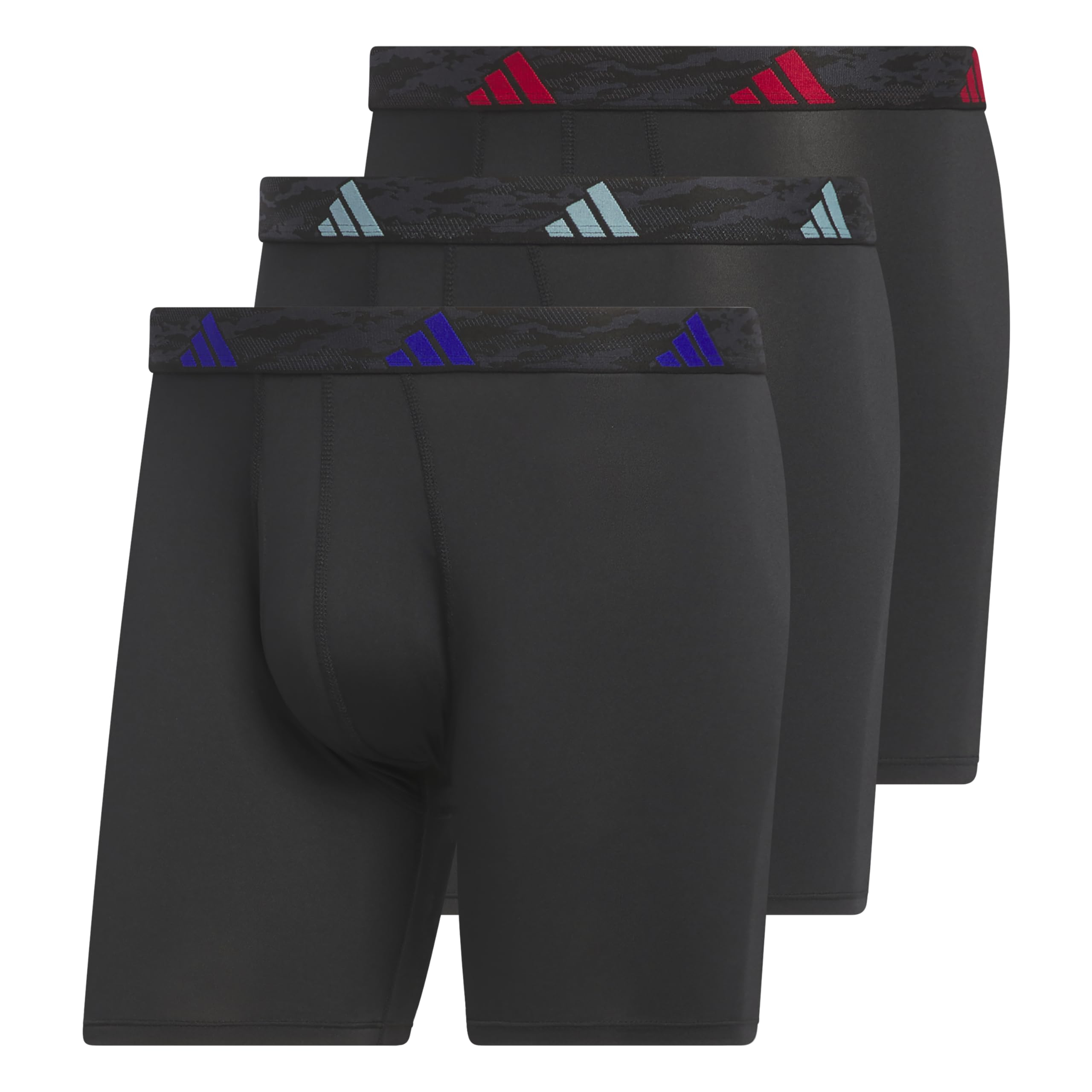adidas Men's Microfiber Boxer Briefs (3-pack) performance Stretch Moisture-wicking Underwear