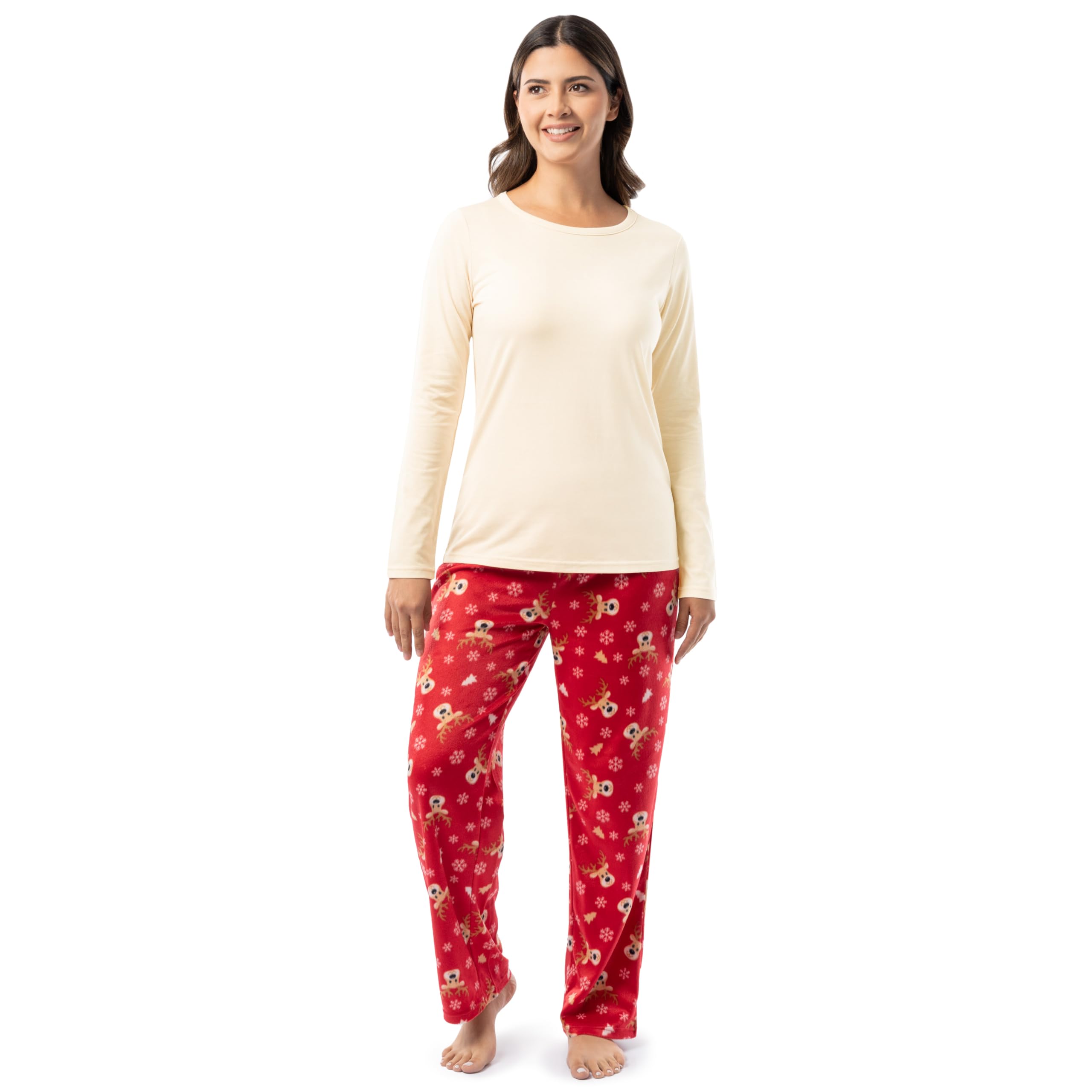 Fruit of the Loom Men Matching Holiday Family Sleep Pajama Set for Women, Men, and Kids