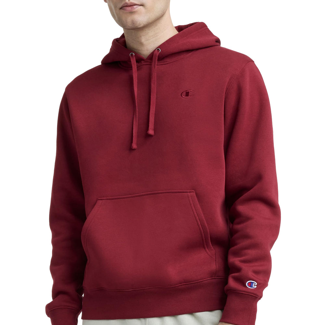 Champion Men's Pullover Fleece Hoodie, Standard Fit, Midweight, C Logo, Available in Regular and Big & Tall
