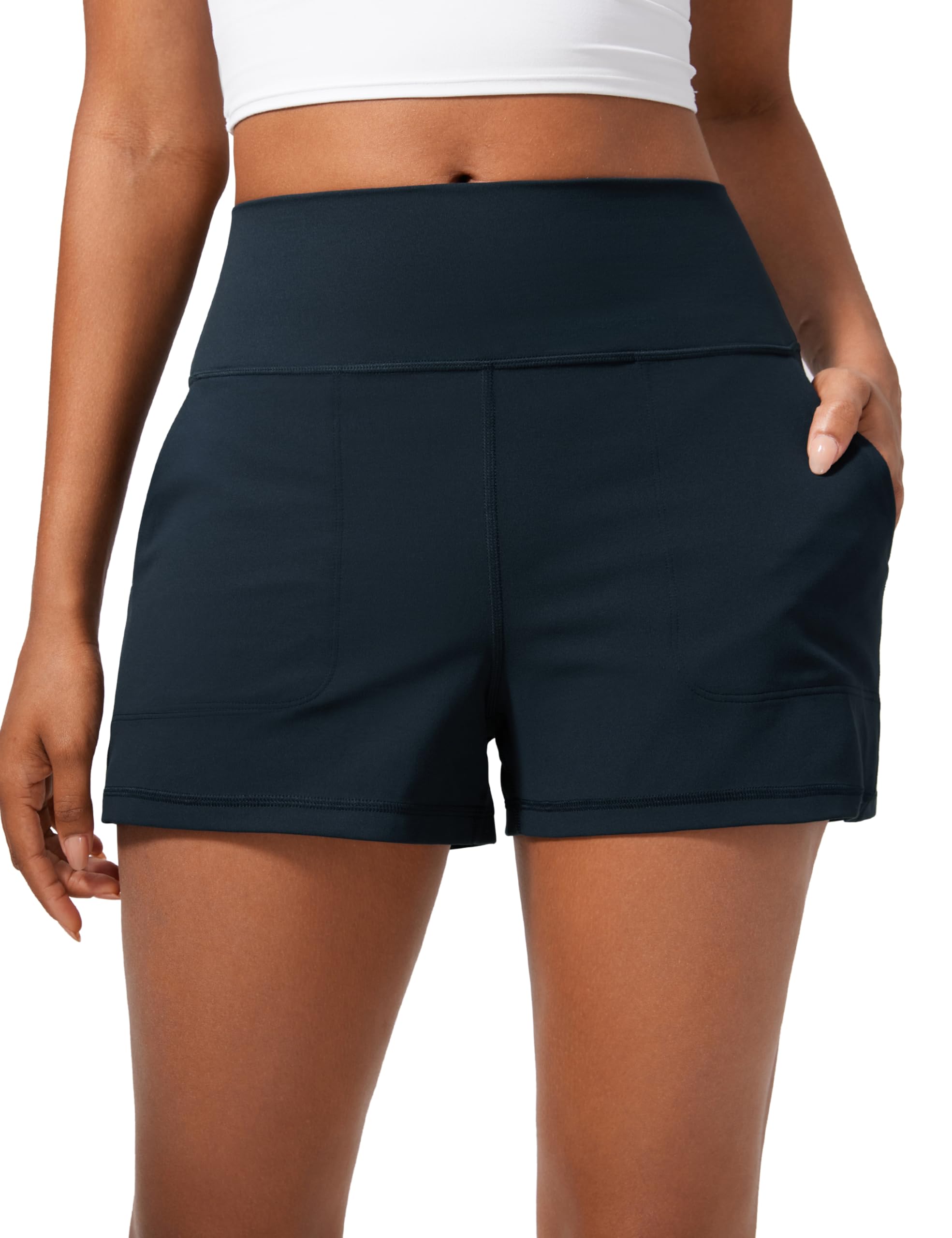 CRZ YOGA Butterlift Linerless Shorts 3" | High Waisted, Buttery Soft, Comfy, Yoga, Casual, Pockets, for Women