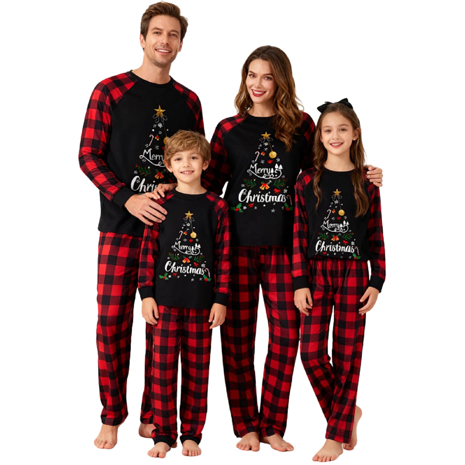 Christmas Pajama Family Matching Pajamas Sets Christmas Pjs Sleepwear Outfits for Christmas Holiday Xmas Party