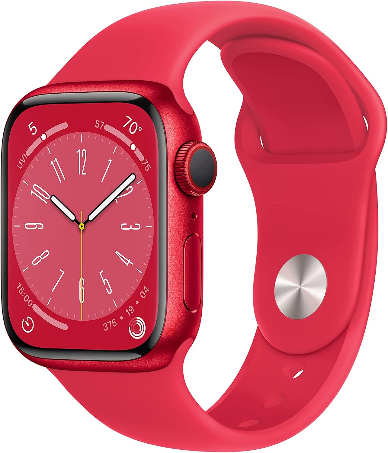Apple Watch Series 8 [GPS + Cellular 41mm] Smart watch w/ (PRODUCT)RED Aluminum Case w/ (PRODUCT)RED Sport Band-M/L. Fitness Tracker, Blood Oxygen & ECG Apps, Always-On Retina Display, Water Resistant