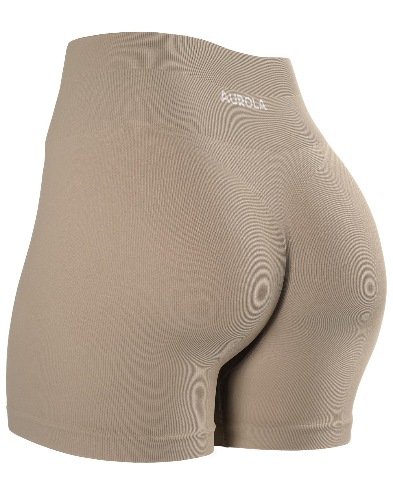 AUROLA Power Workout Shorts for Women Tummy Control Squat Proof Ribbed Thick Seamless Scrunch Active Short