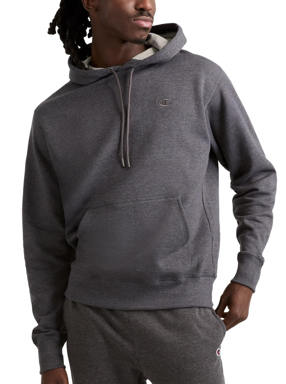 Champion Men's Pullover Fleece Hoodie, Standard Fit, Midweight, C Logo, Available in Regular and Big & Tall