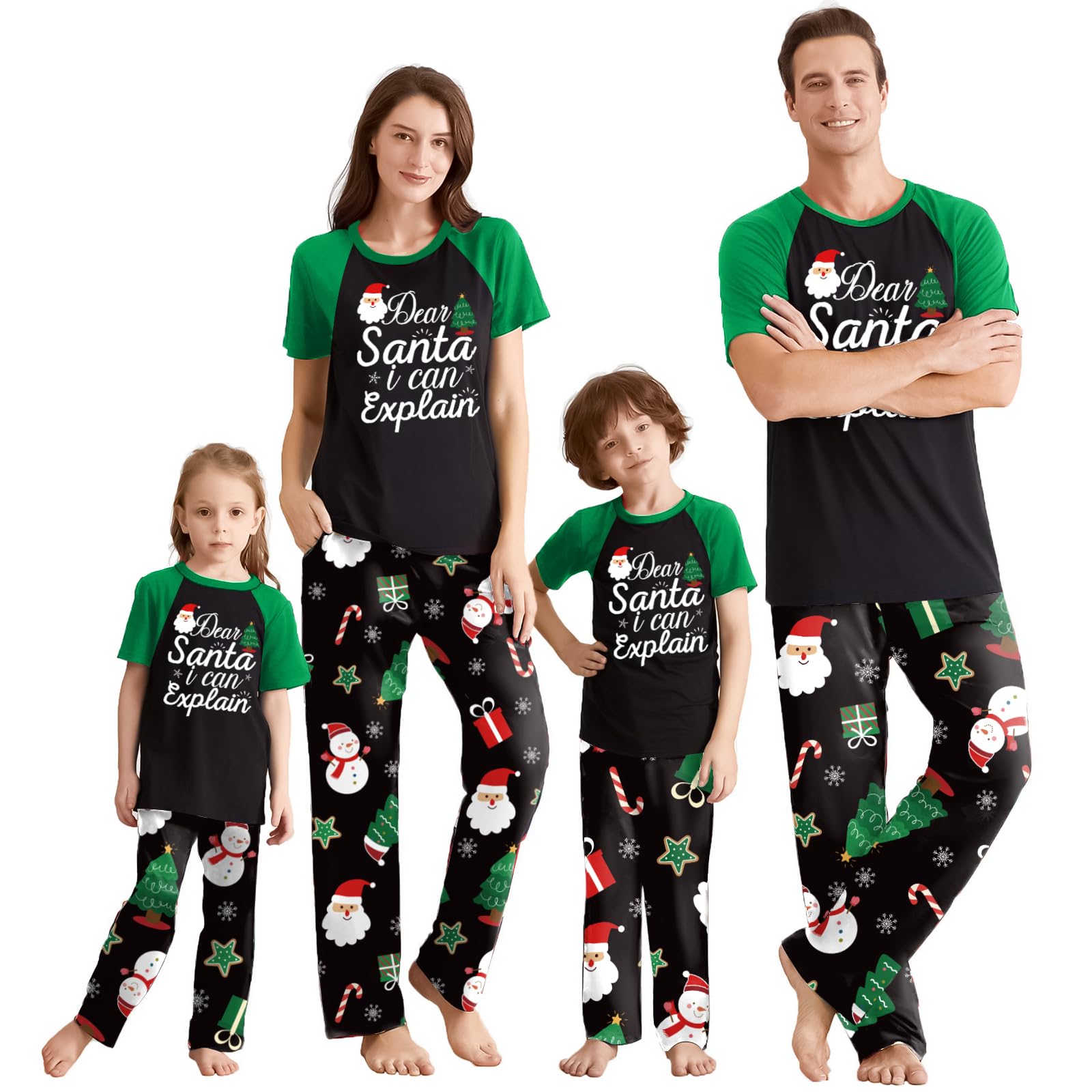 IFFEI Family Christmas Pajamas Matching Sets with Short Sleeve Tops