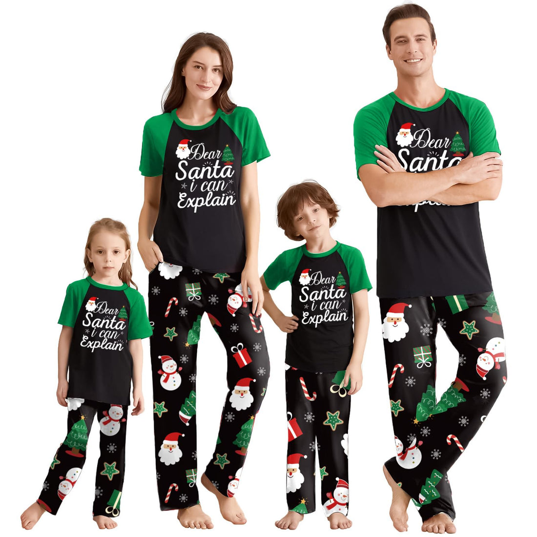 IFFEI Family Christmas Pajamas Matching Sets with Short Sleeve Tops