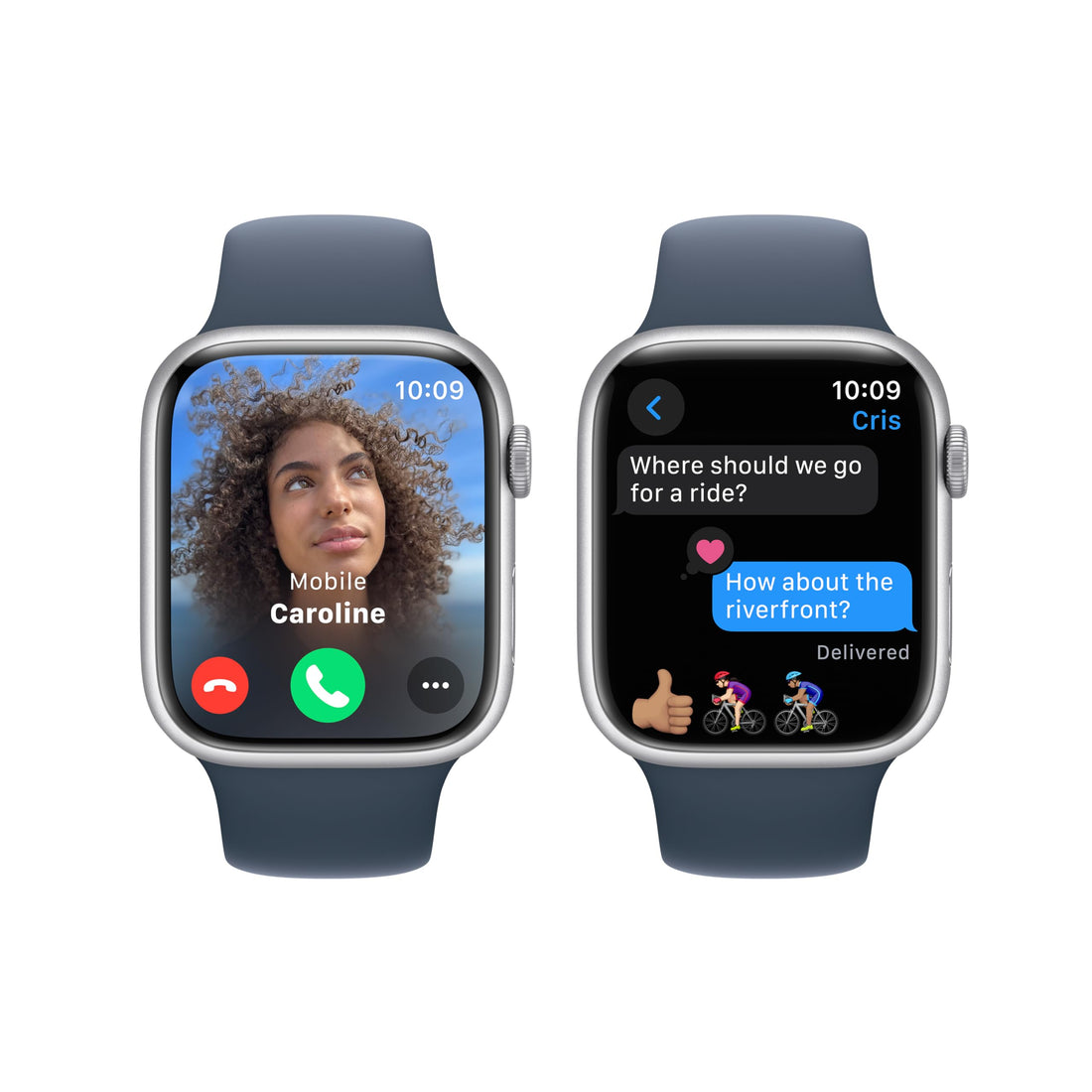 Apple Watch Series 9 [GPS, 45mm] - Starlight Aluminum Case with Starlight Sport Band, S/M (Renewed)