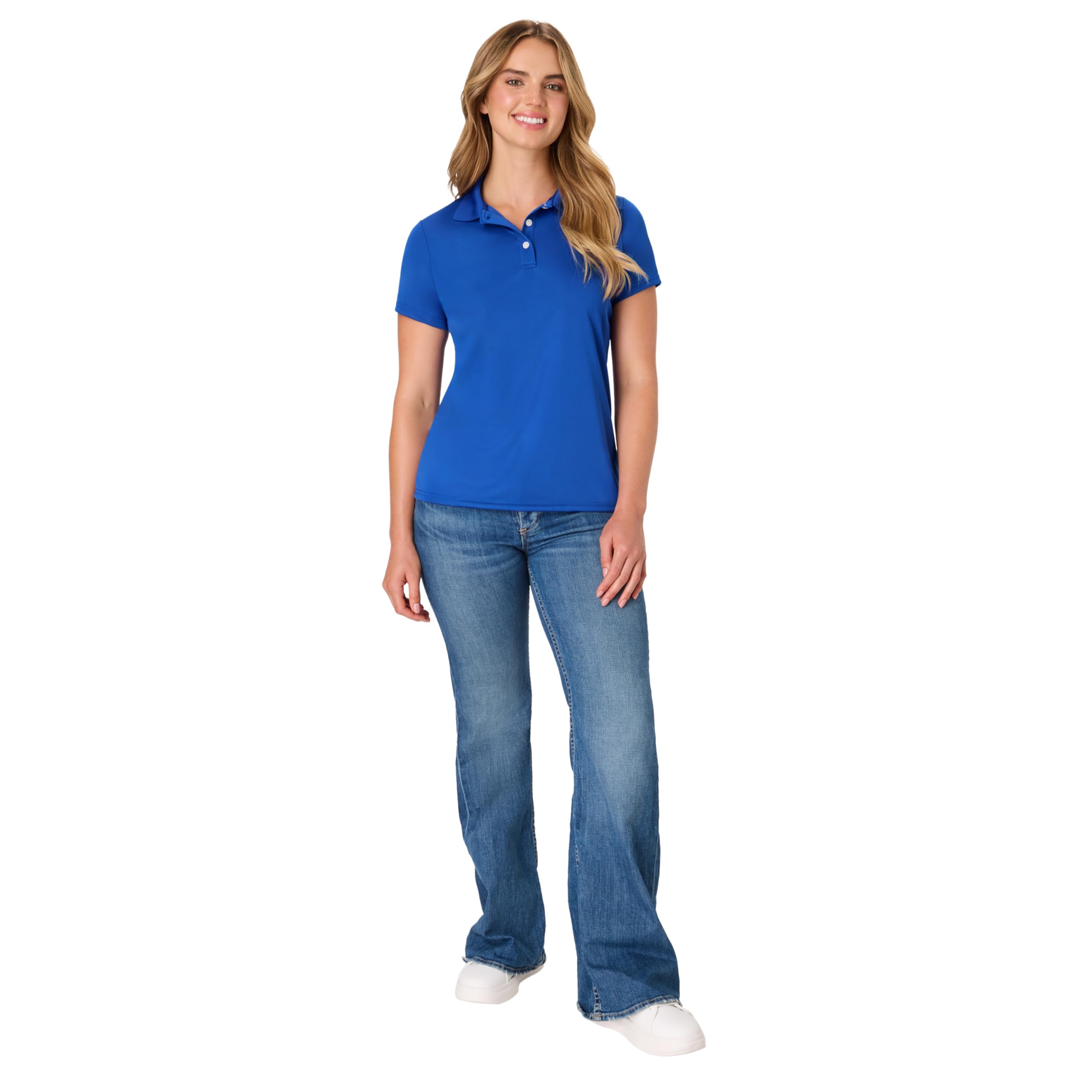 Hanes womens Performance Polo, Single or 3-Pack, Sport Cool DRI Moisture-Wicking Polo Shirt, 40+ UPF Protection
