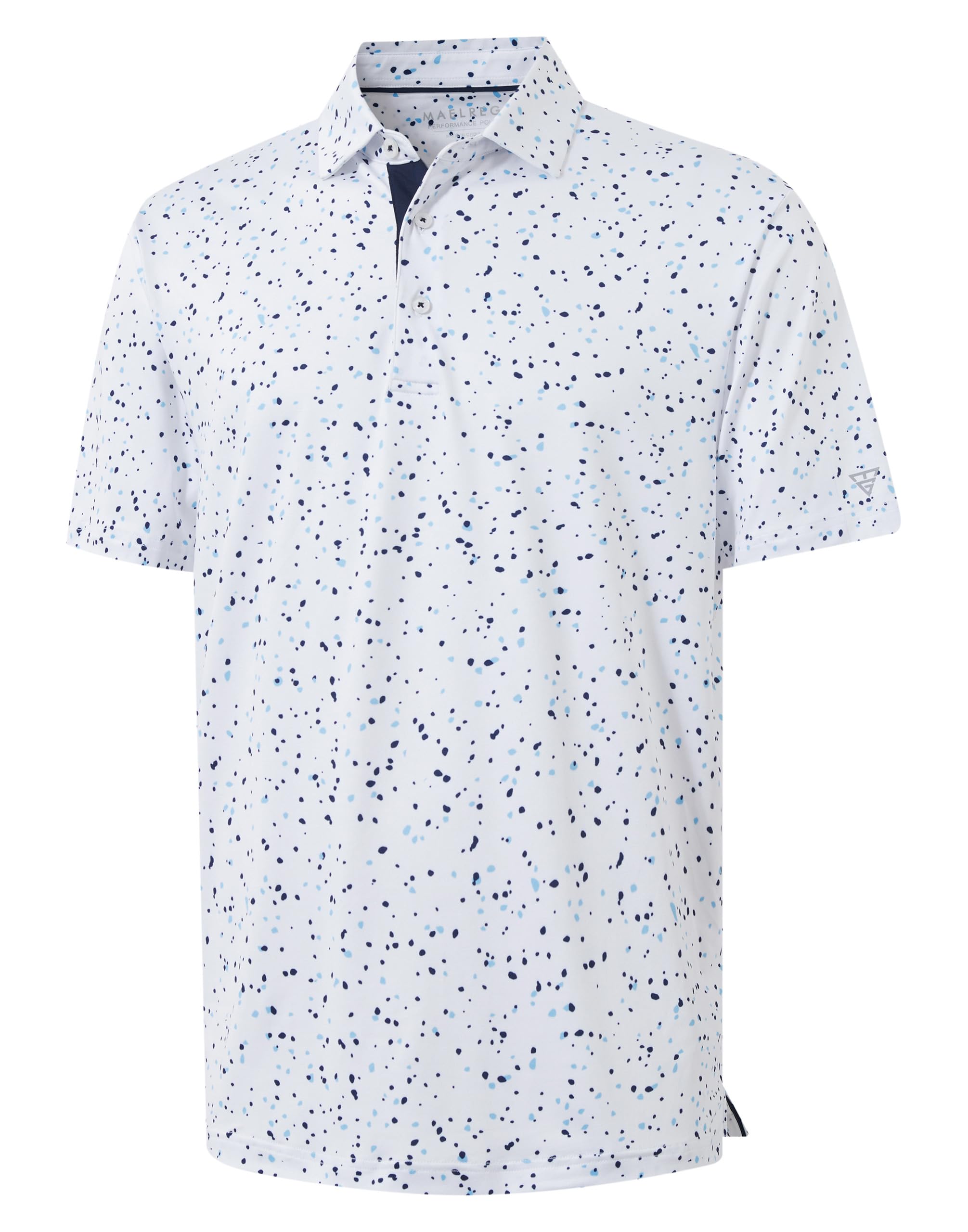 M MAELREG Mens Golf Shirt Print Performance Moisture Wicking Dry Fit Short Sleeve Casual Collared Polo Shirts for Men